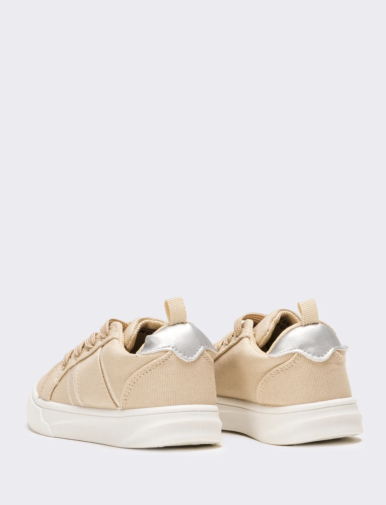 Sneakers da bambina in canvas - Beige - Image 3