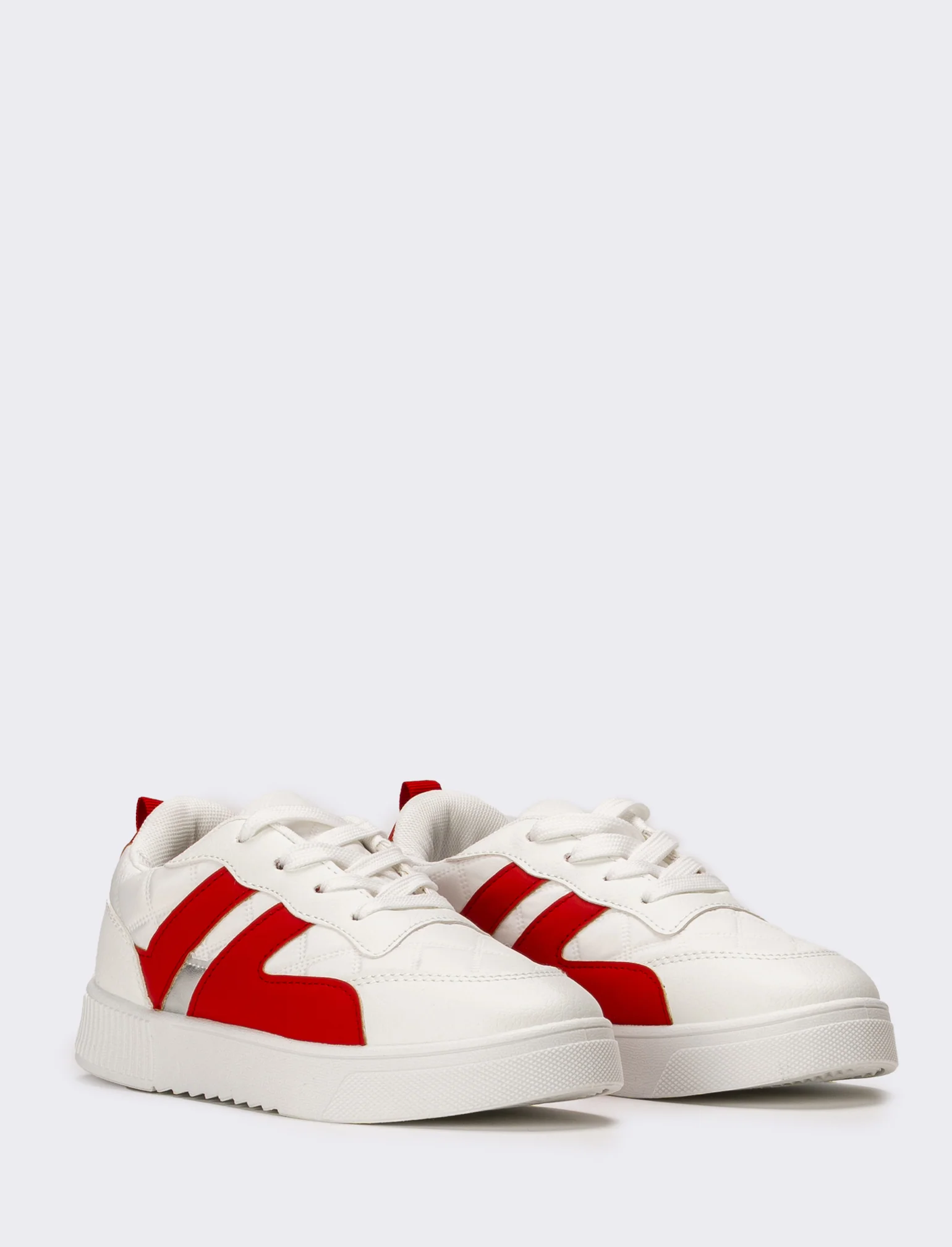 Sneakers da bambino - bian-rosso
