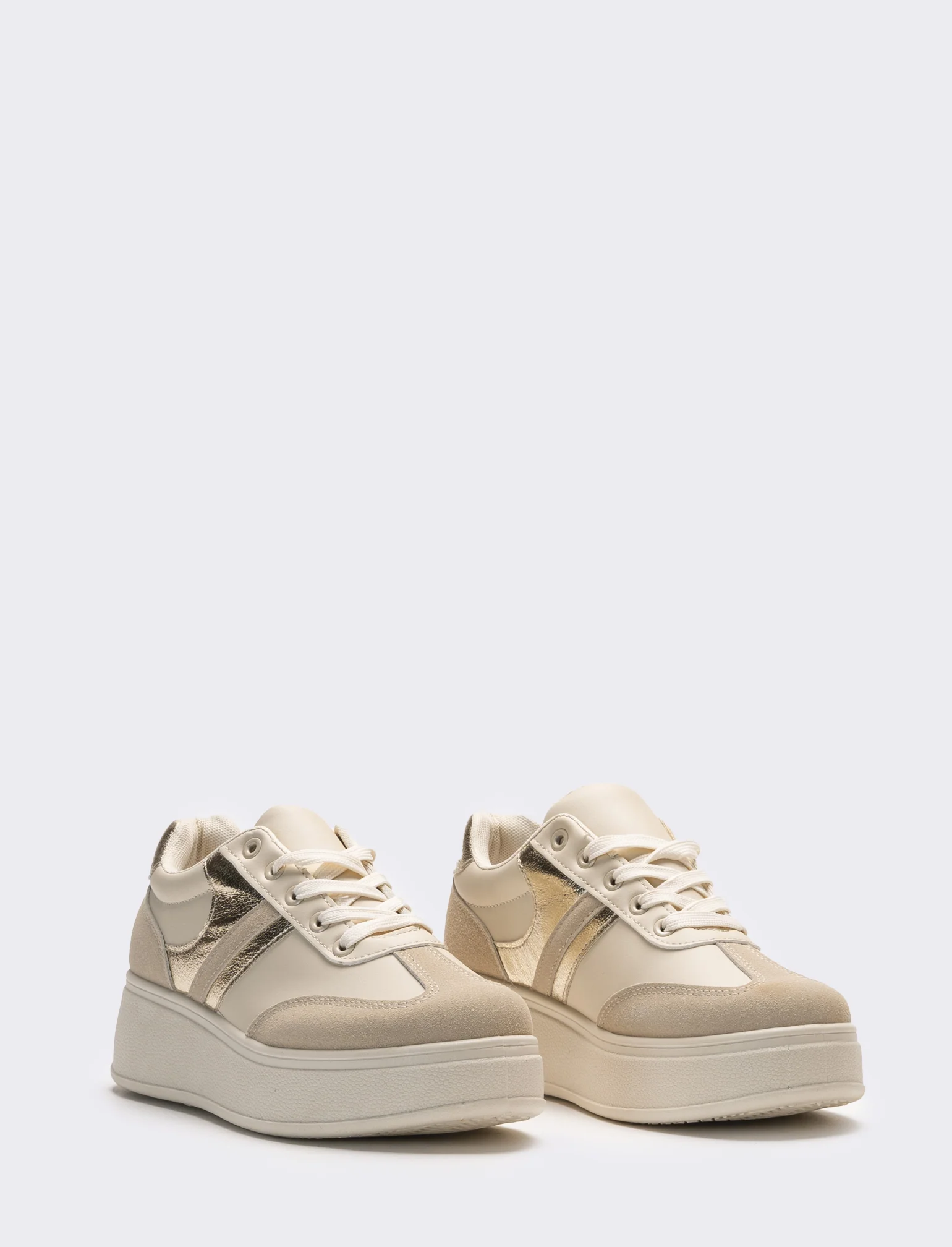 Sneakers da donna con elementi combinati - Beige