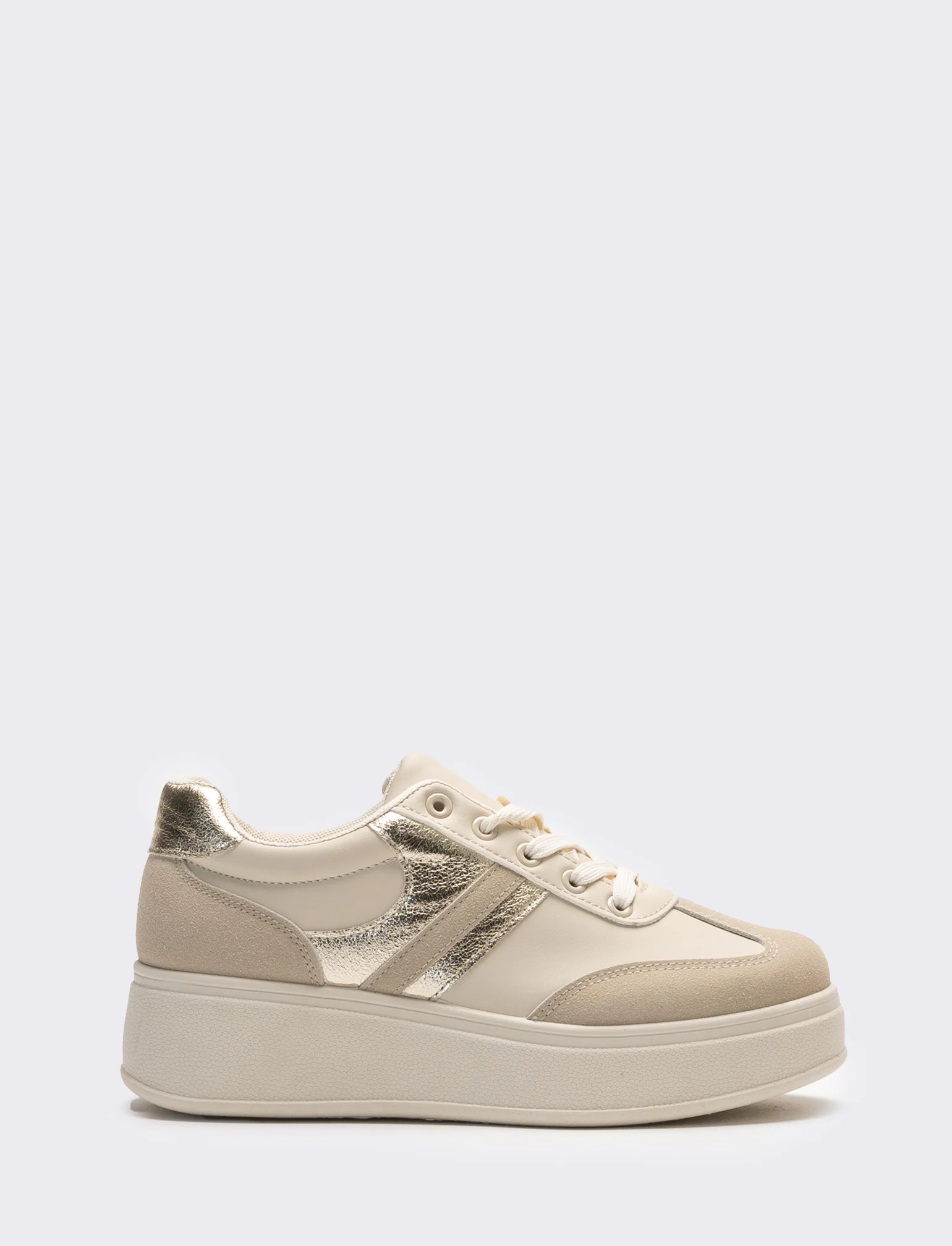 Sneakers da donna con elementi combinati - Beige - Image 2