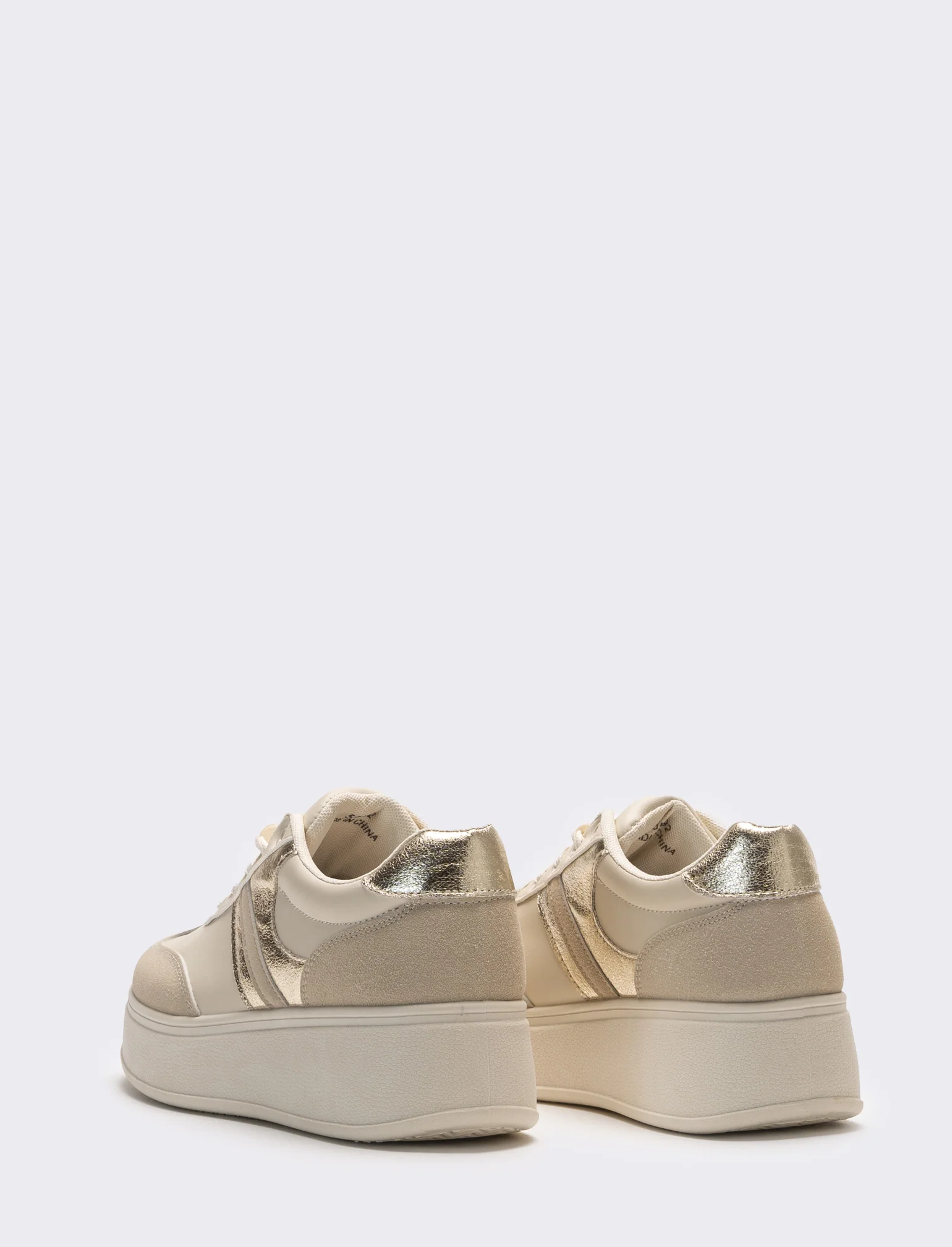 Sneakers da donna con elementi combinati - Beige - Image 3