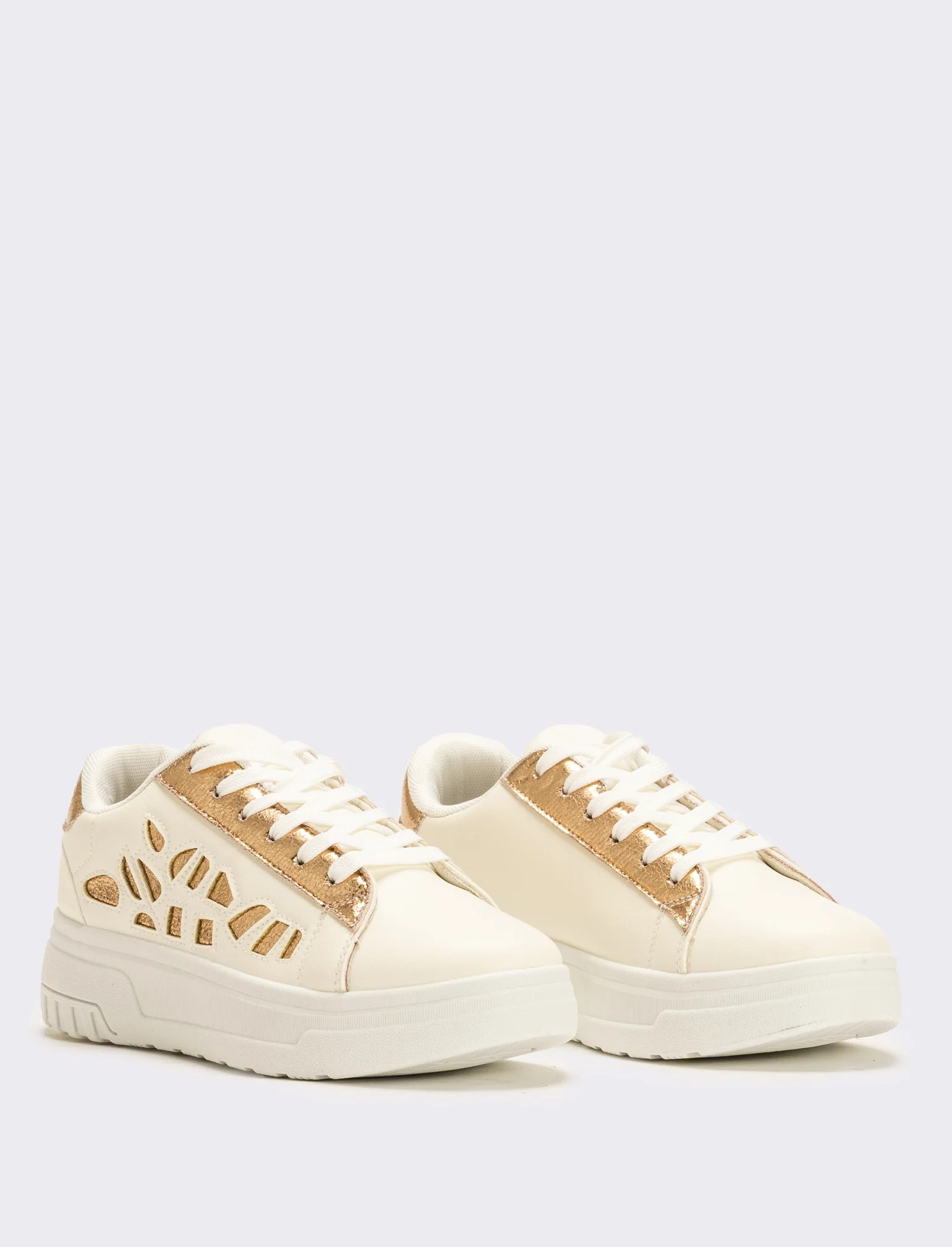 Sneakers da donna con intarsi - Bianco - Image 2