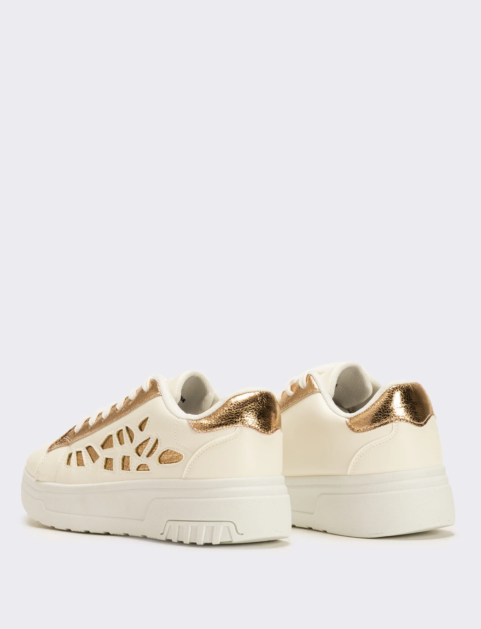 Sneakers da donna con intarsi - Bianco - Image 3