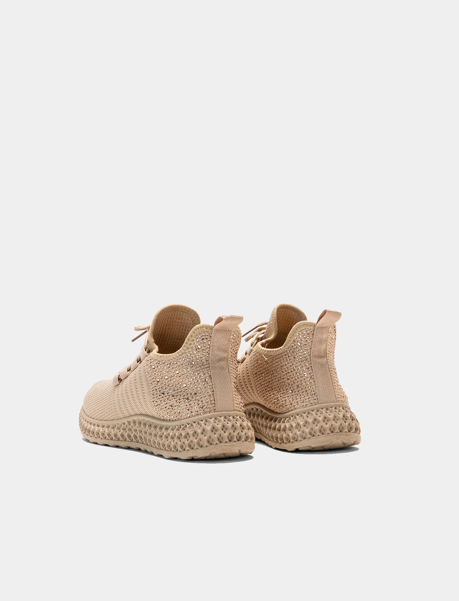 Sneakers da donna con strass - Beige - Image 3