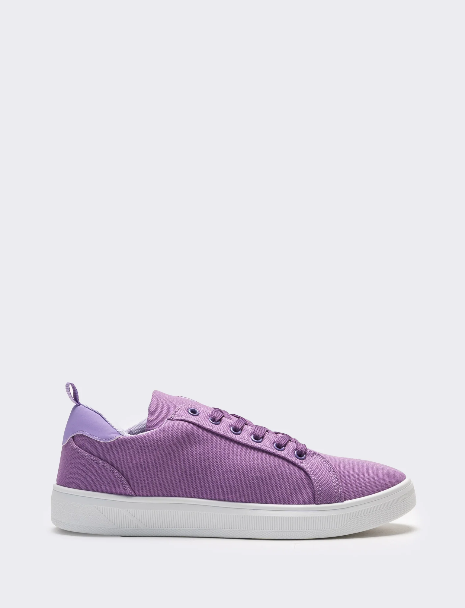 Sneakers da donna in canvas con riporti - Lilla - Image 2