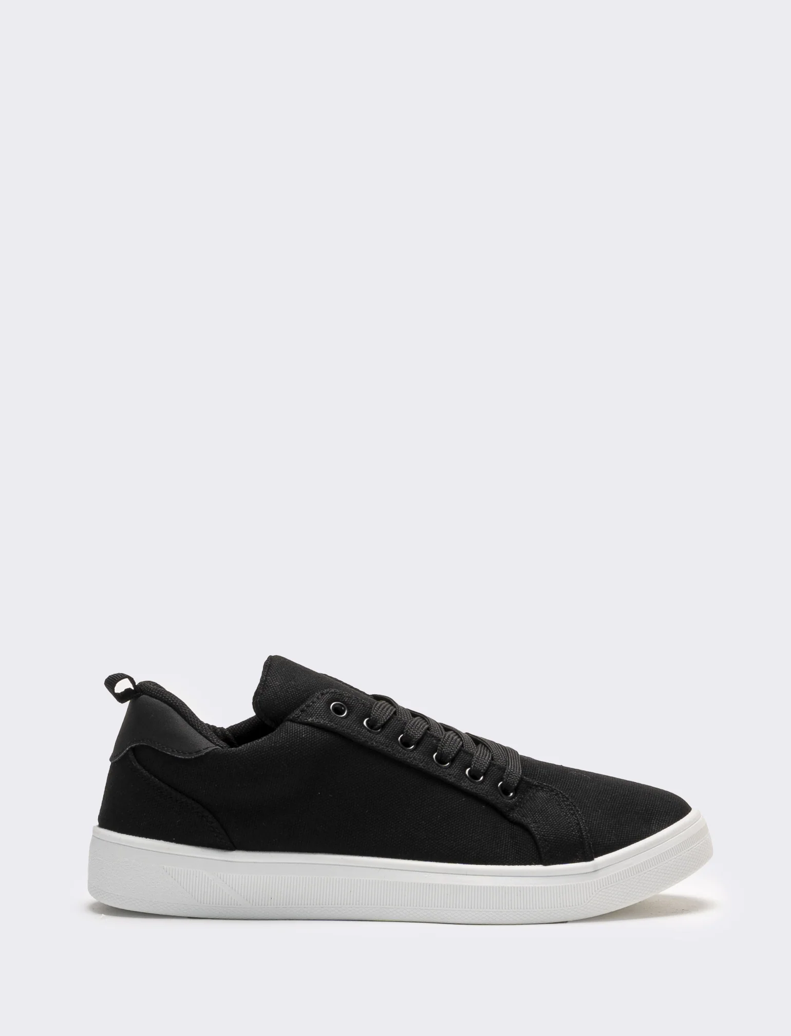 Sneakers da donna in canvas con riporti - Nero - Image 2