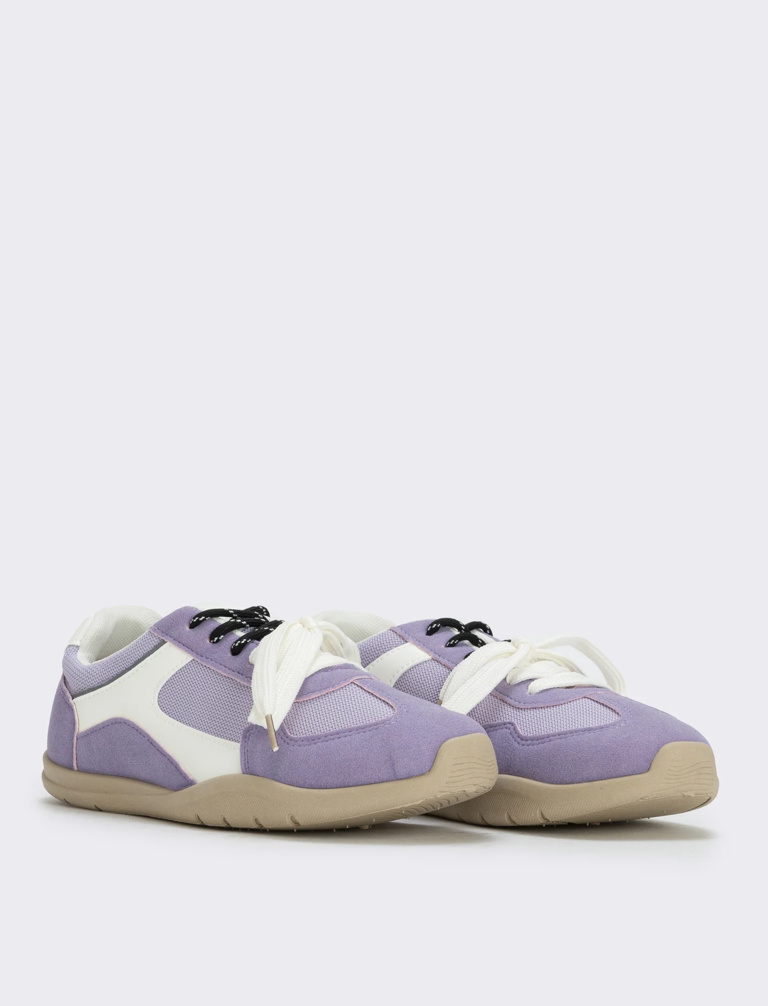 Sneakers doppio laccio in tessuto - Lilla - Image 3