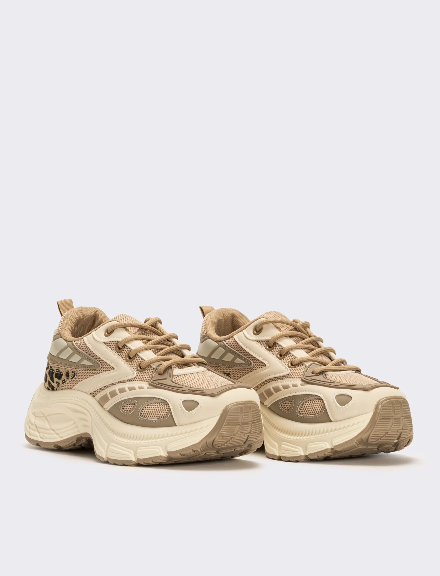 Sneakers effetto cavallino da donna - Beige - Image 3
