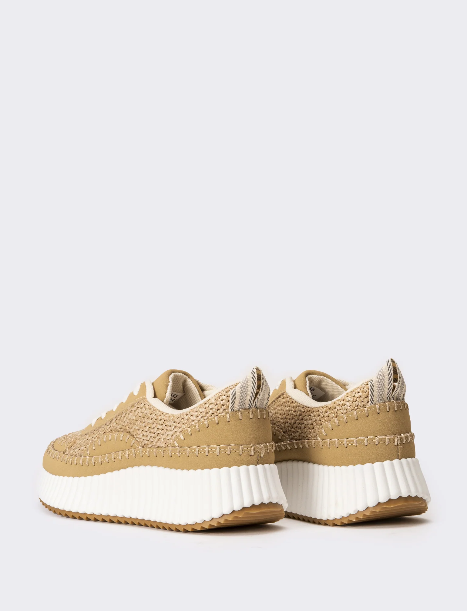 Sneakers in rafia da donna - Beige - Image 3