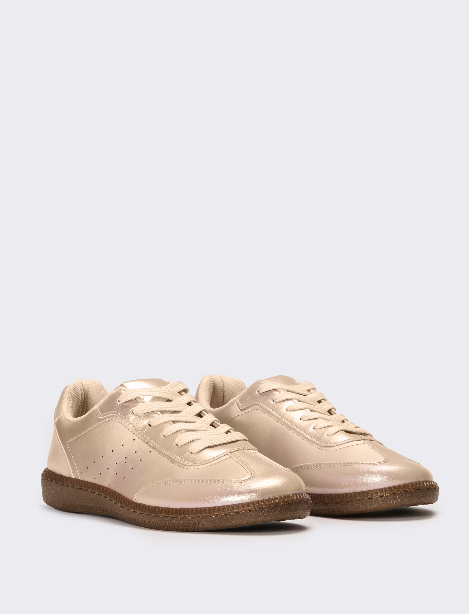 Sneakers in raso da donna - Beige - Image 3