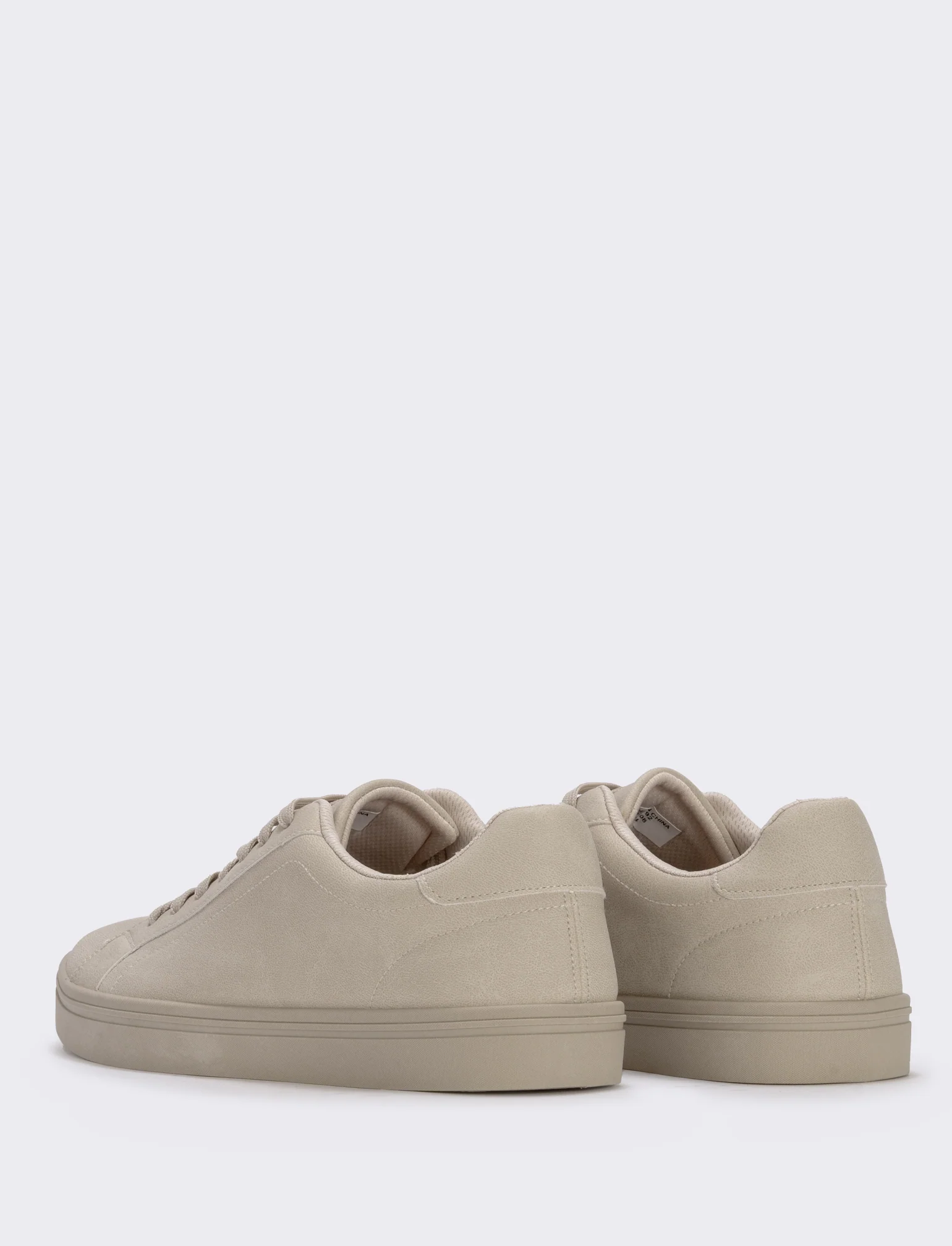 Sneakers minimal da uomo in poliuretano - Beige - Image 3
