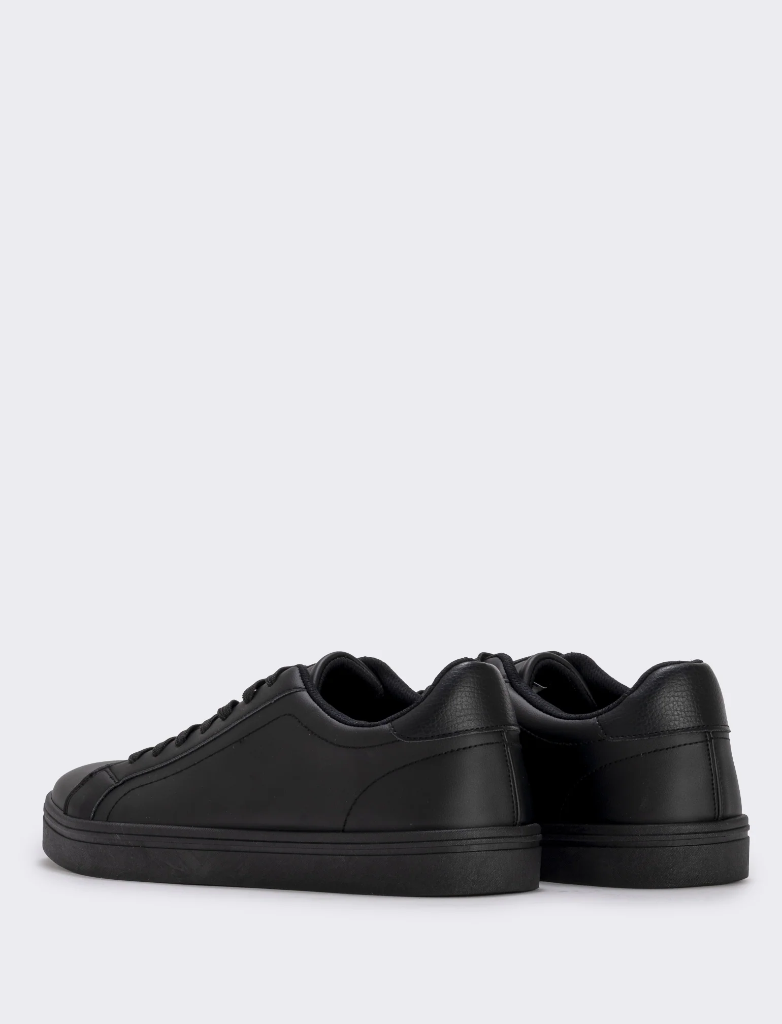 Sneakers minimal da uomo in poliuretano - Nero - Image 3