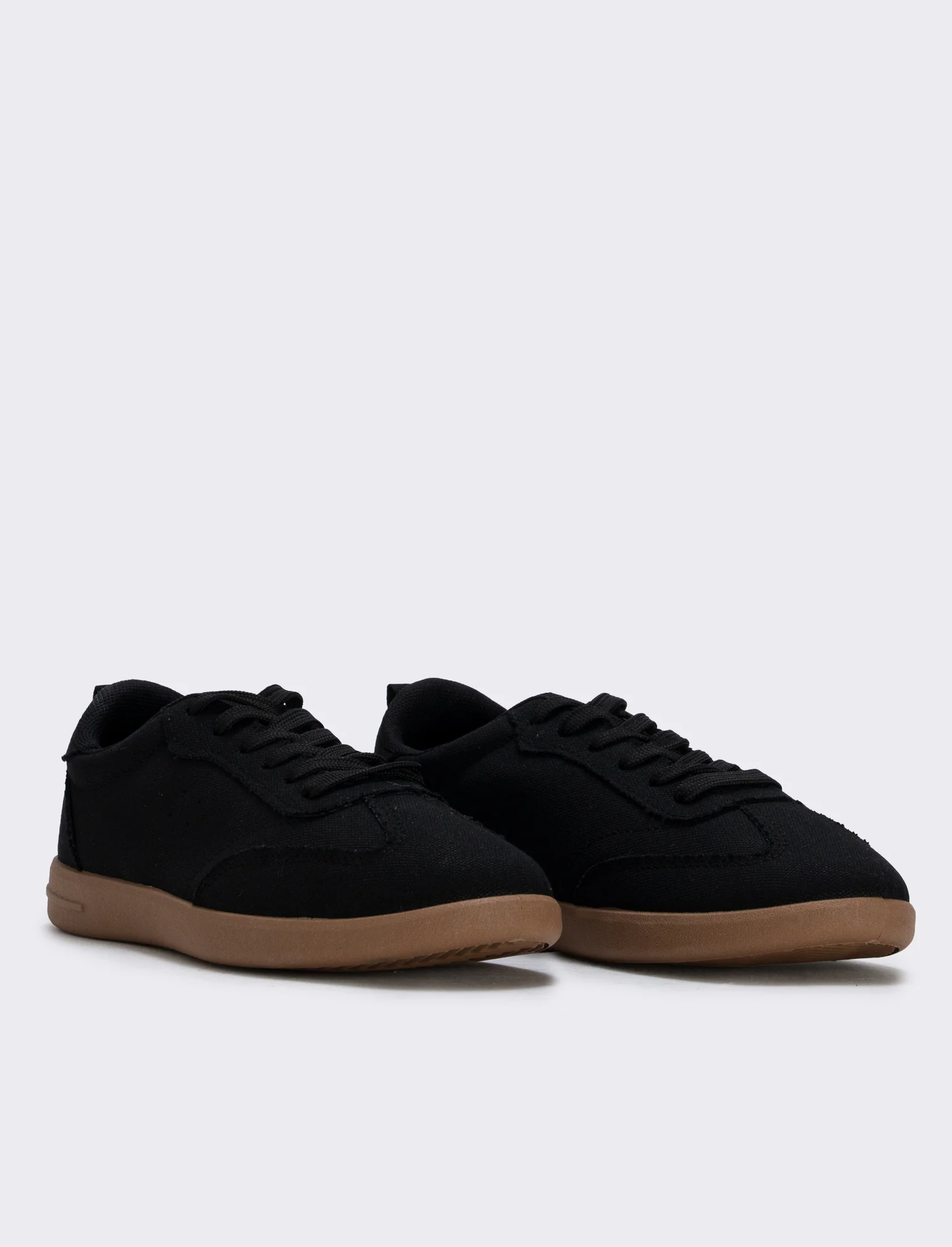 Sneakers minimal in tela per donna - Nero - Image 3