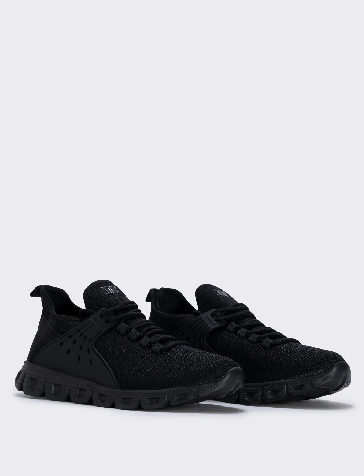 Sneakers running uomo in tessuto tecnico - Nero - Image 3