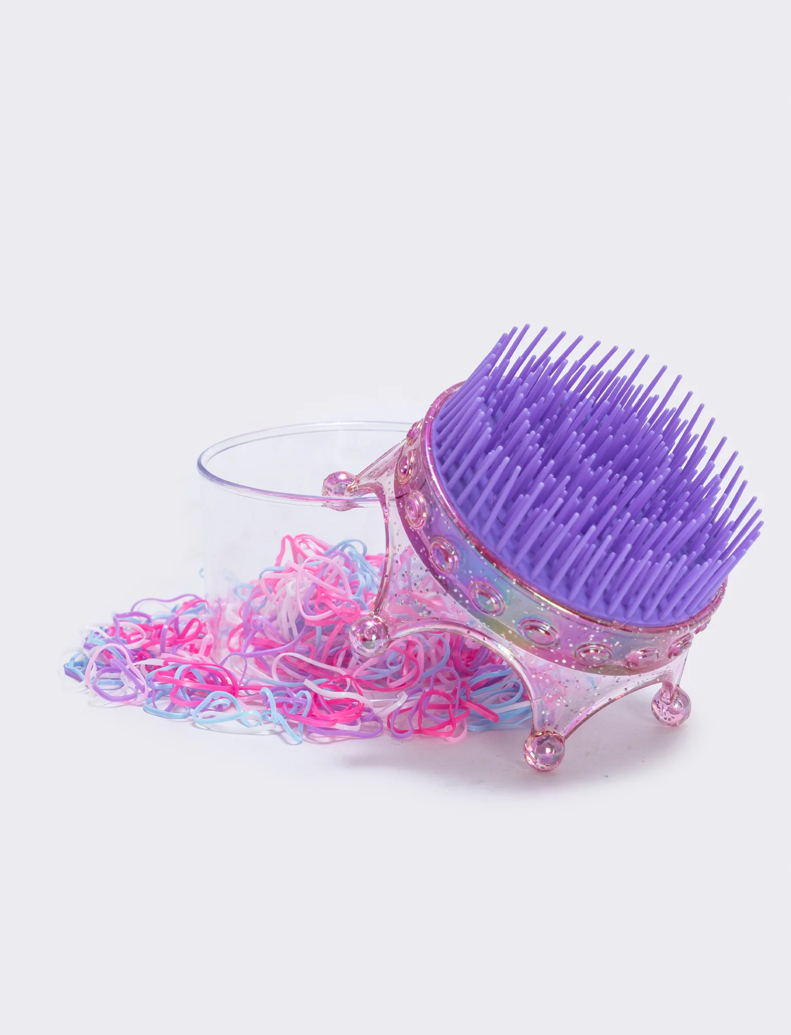 Spazzola corona con elastici per bambina - Lilla - Image 3