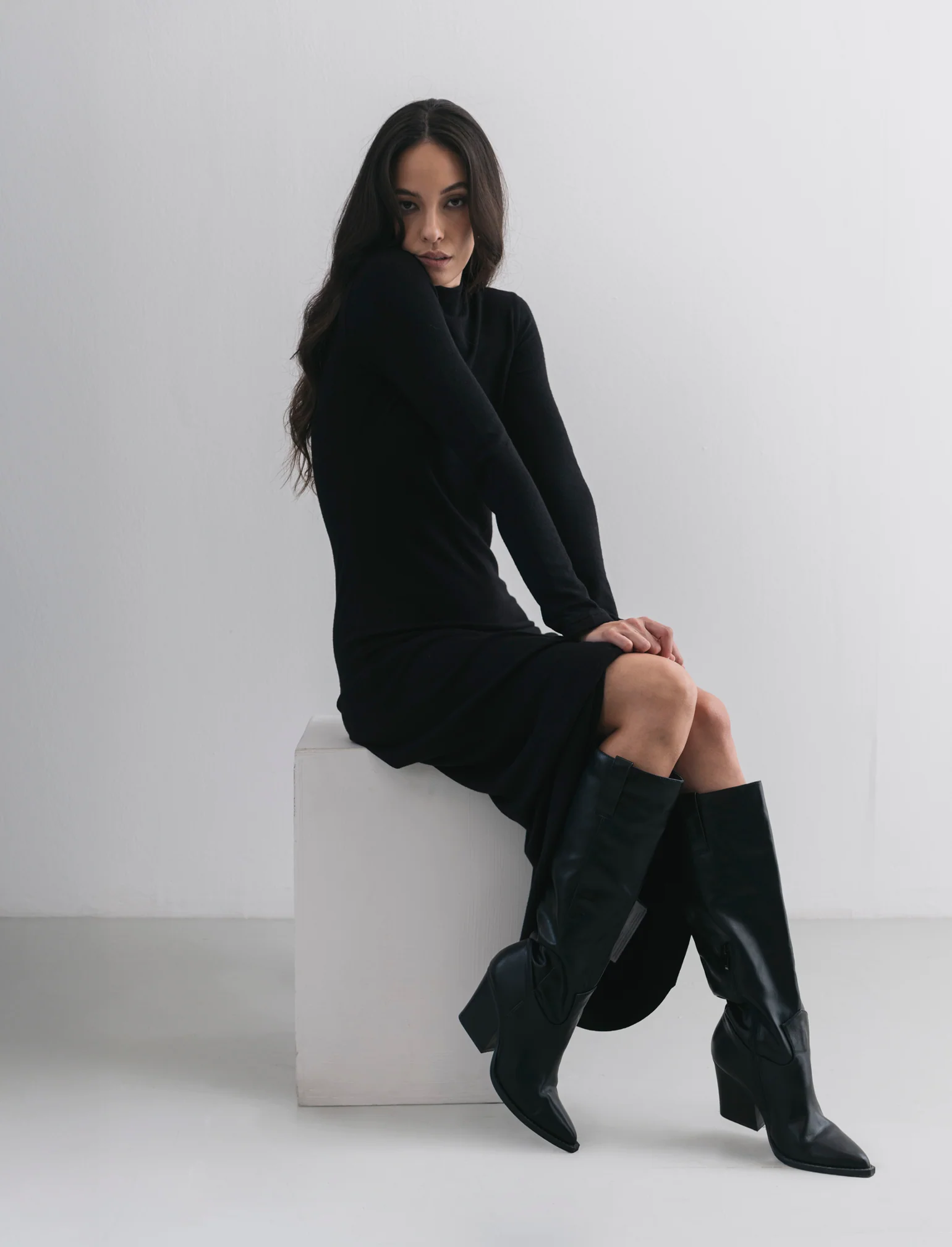 Stivale stile texano da donna - Nero - Image 3