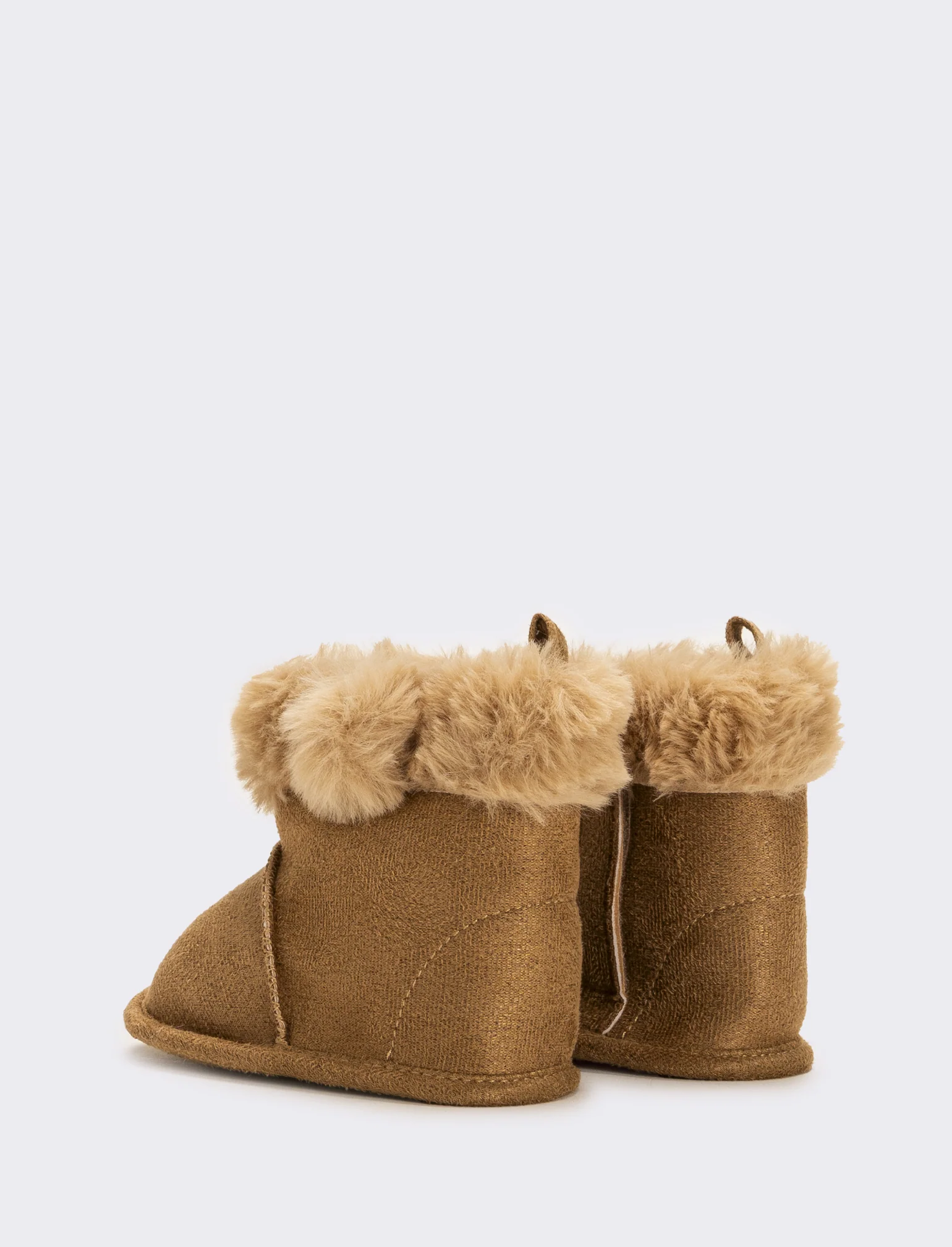 Stivaletto con pon-pon da neonata - Cammello - Image 3