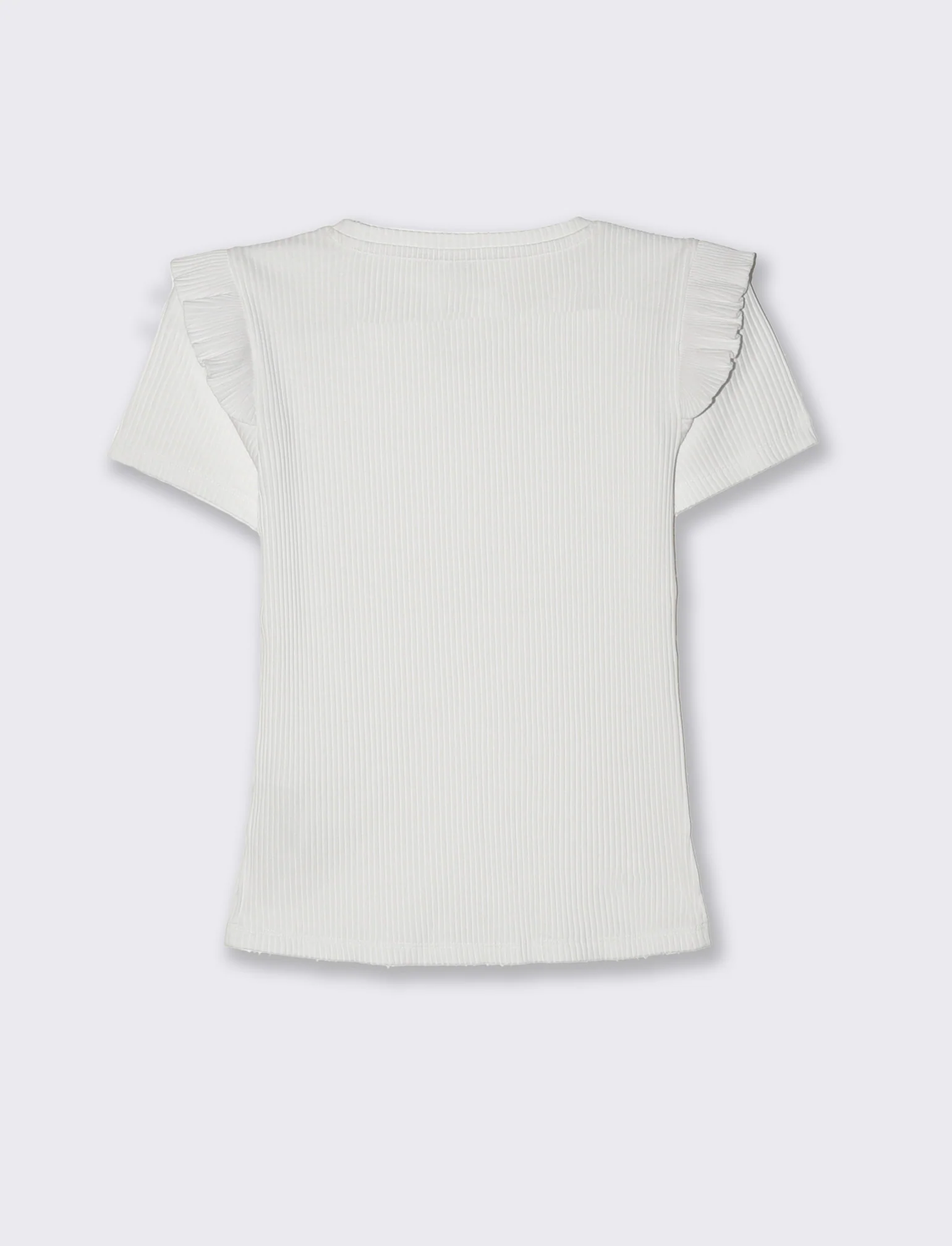 T-shirt a coste da donna - Bianco latte - Image 2