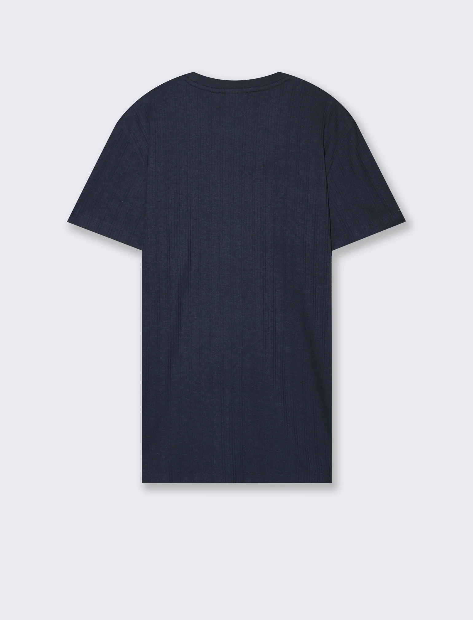 T-shirt a coste effetto maglia da uomo - Blu - Image 4