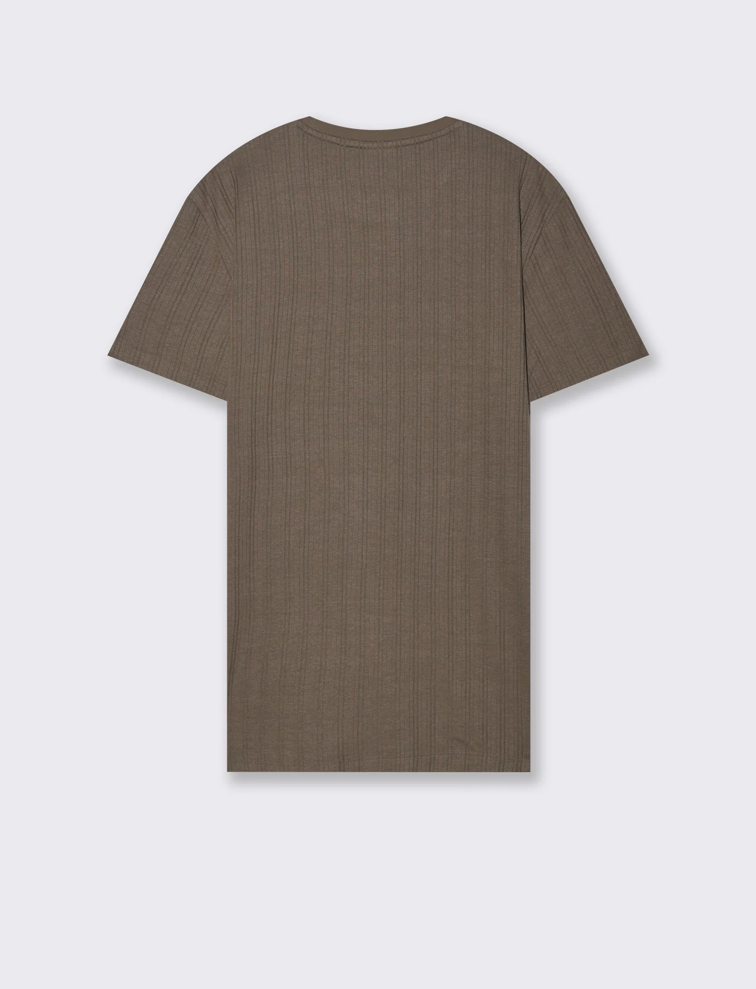 T-shirt a coste effetto maglia da uomo - Grigio fango - Image 5
