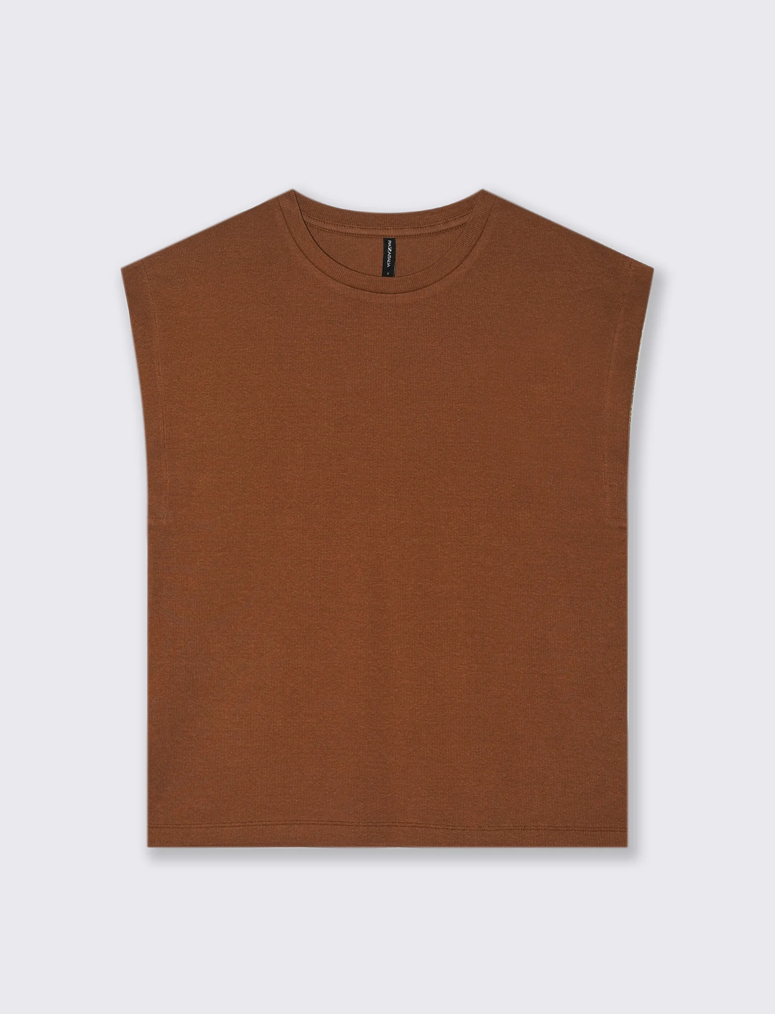 T-SHIRT A COSTE - Marrone tabacco - Image 2