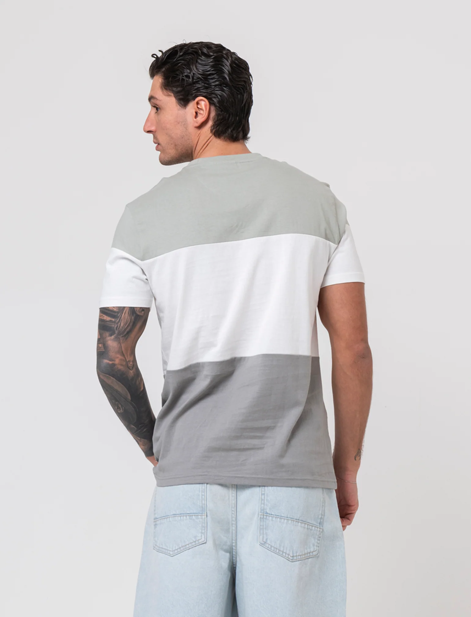 T-shirt a fasce da uomo - Bianco - Image 2
