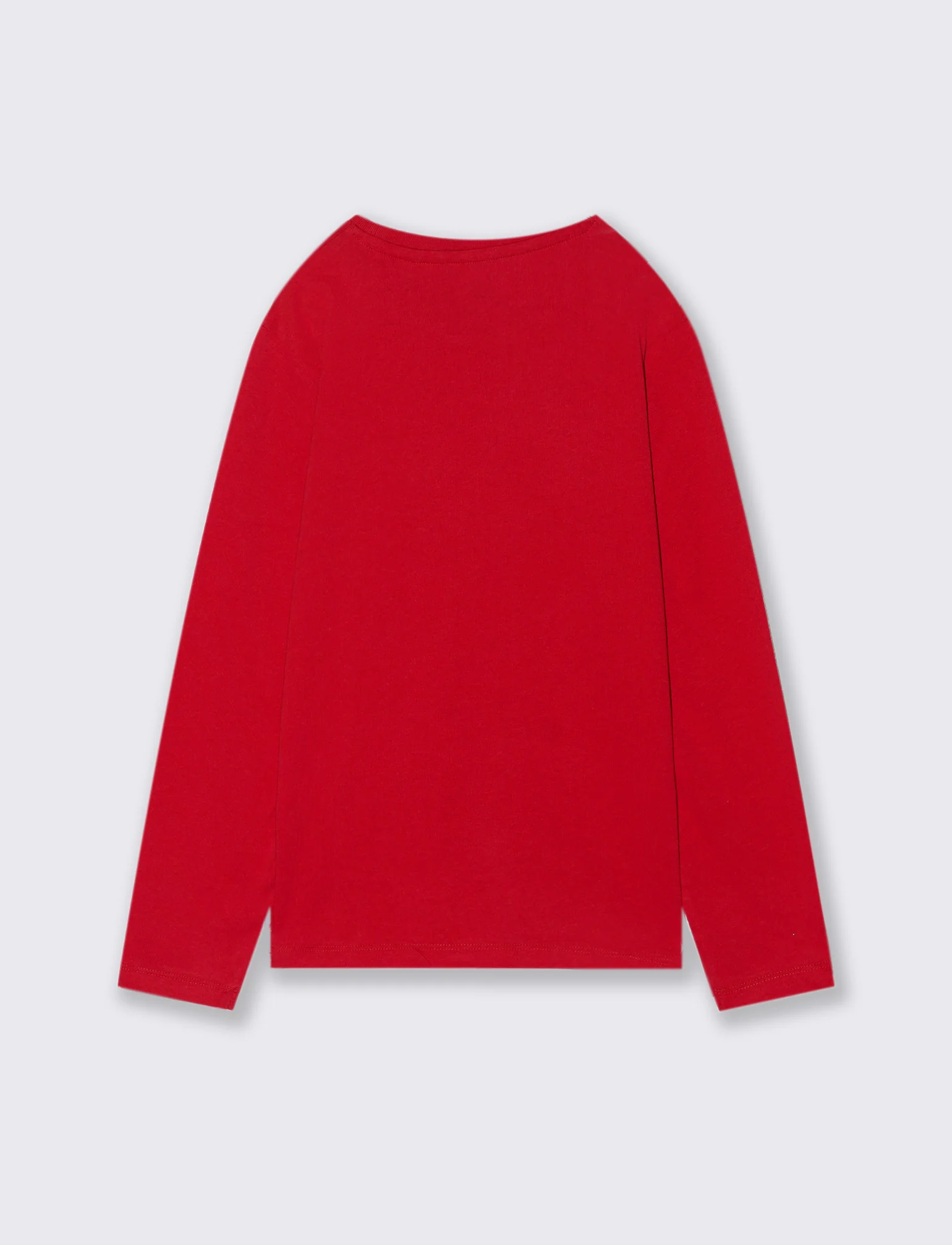 T-SHIRT A MANICHE LUNGHE - Rosso - Image 2