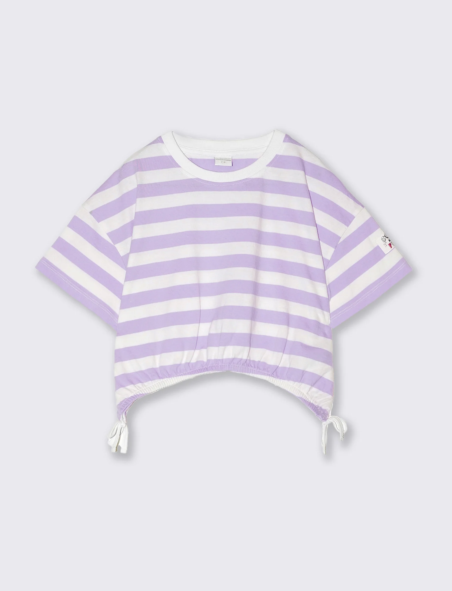 T-shirt a righe da bambina - Lilla - Image 2