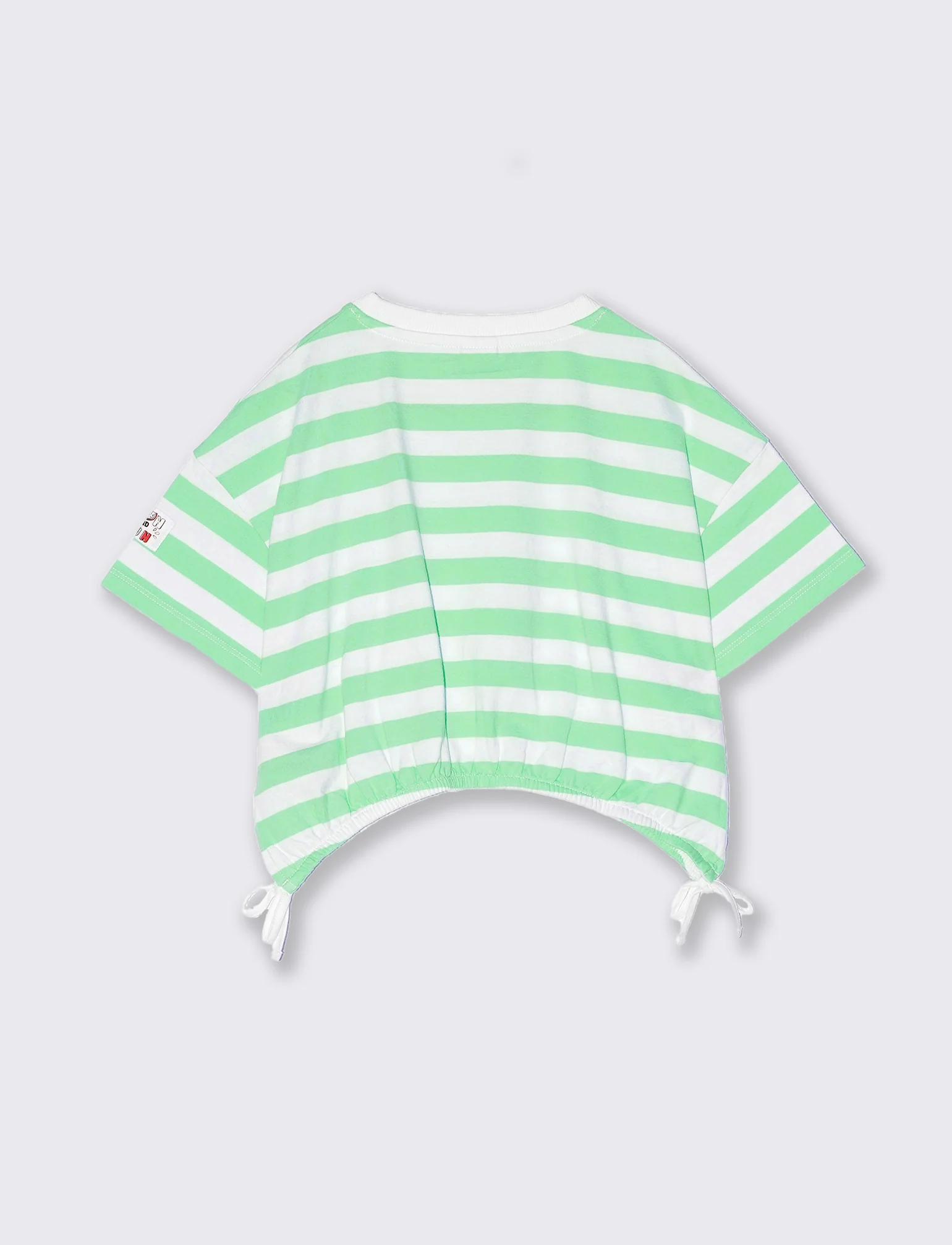 T-shirt a righe da bambina - Verde mela - Image 2