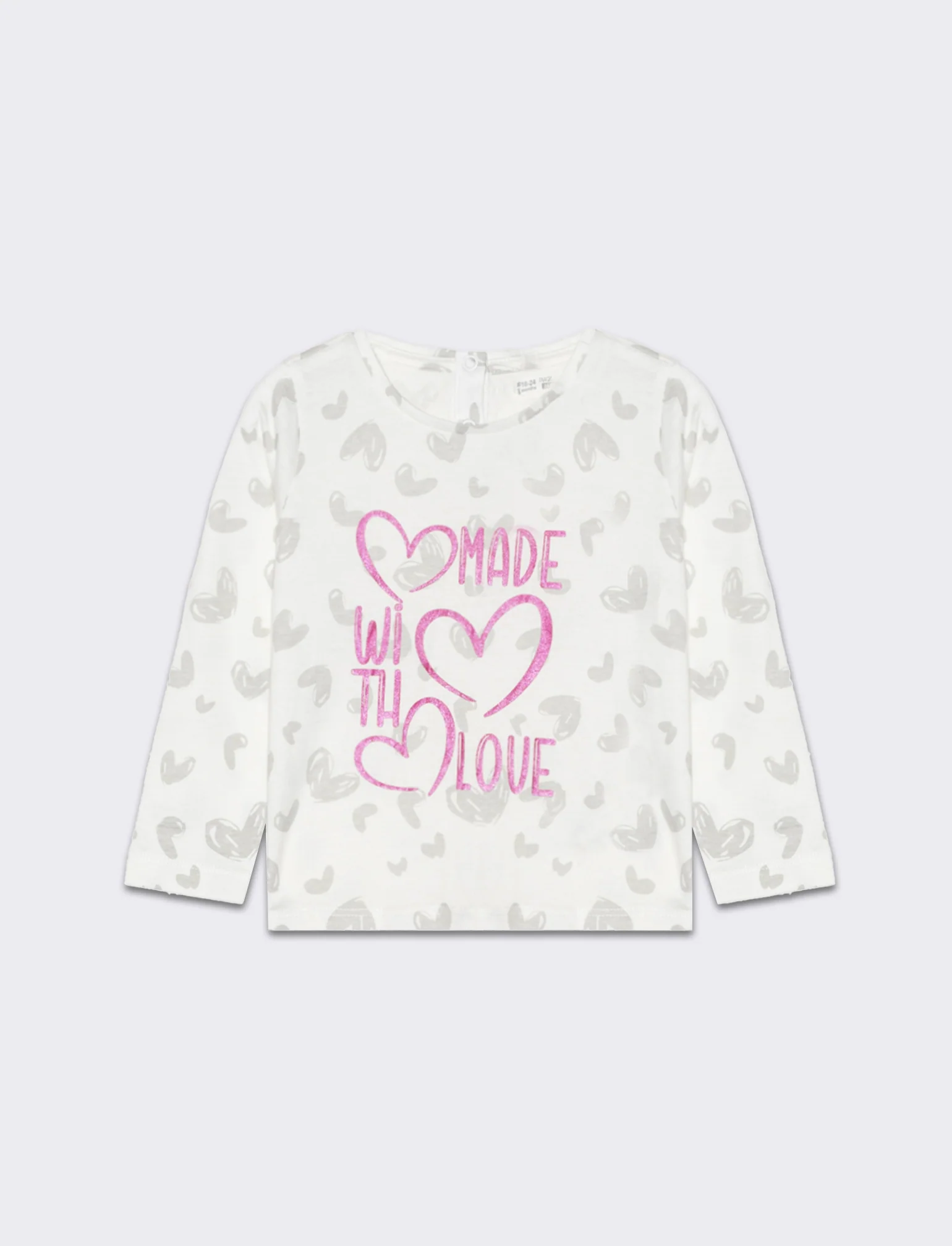 T-shirt all over con stampa da neonata - Bianco latte