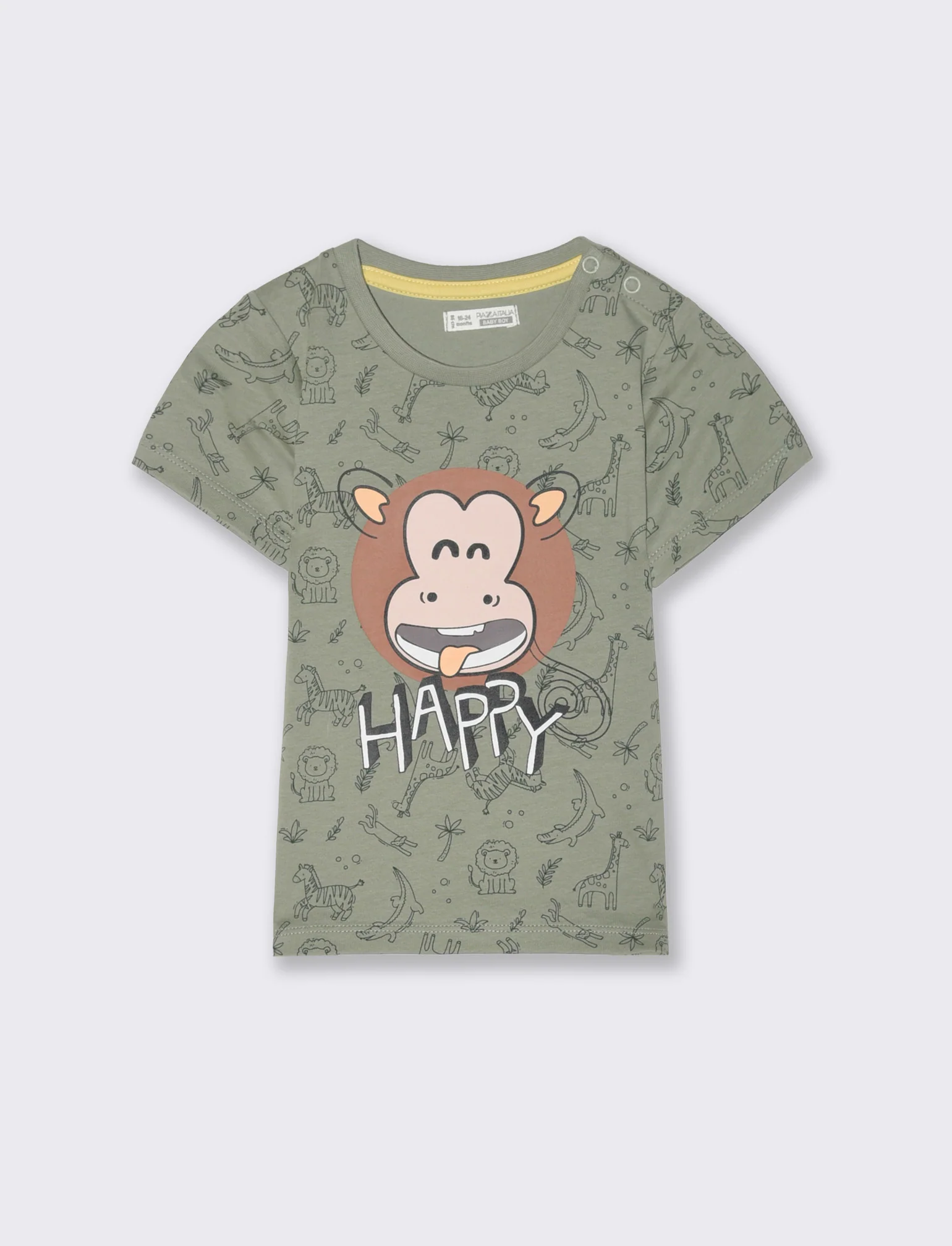 T shirt all over con stampa da neonato - Verde salvia