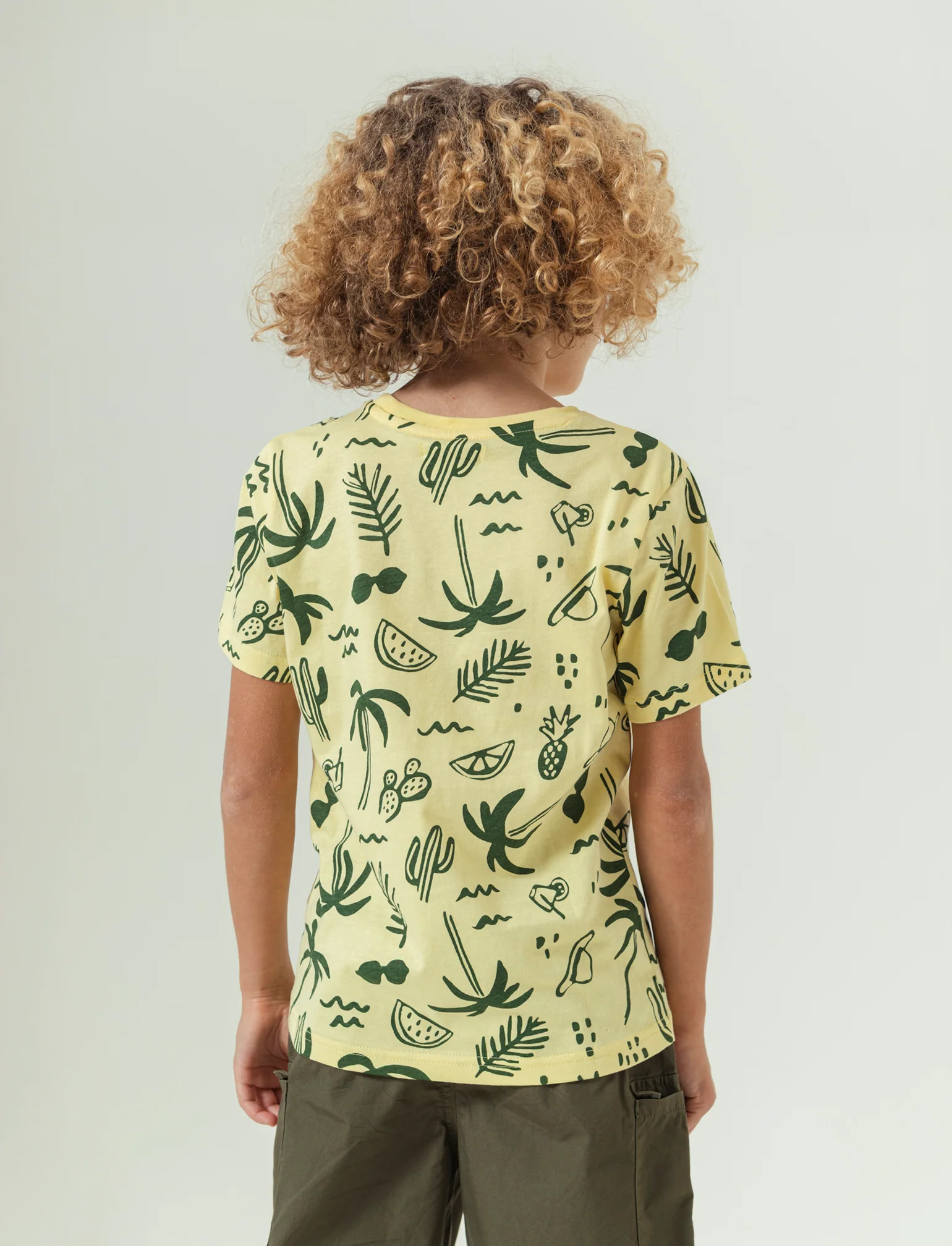 T-shirt all-over in jersey da bambino - Giallo - Image 2