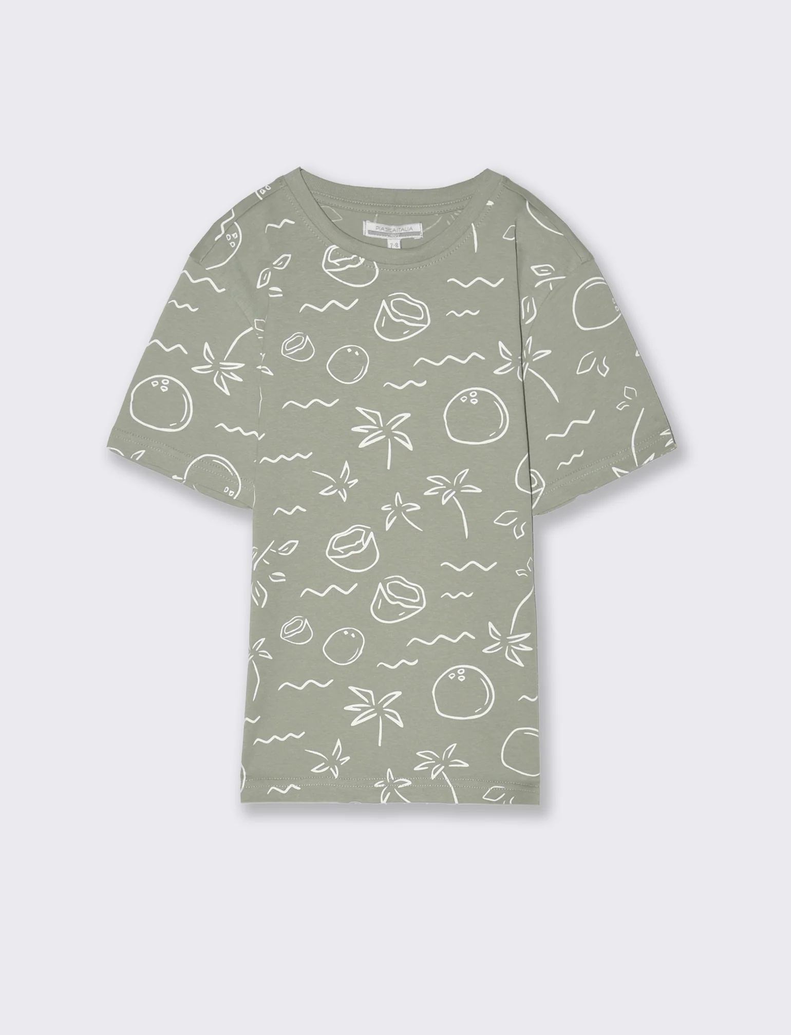 T-shirt all-over in jersey da bambino - Verde salvia