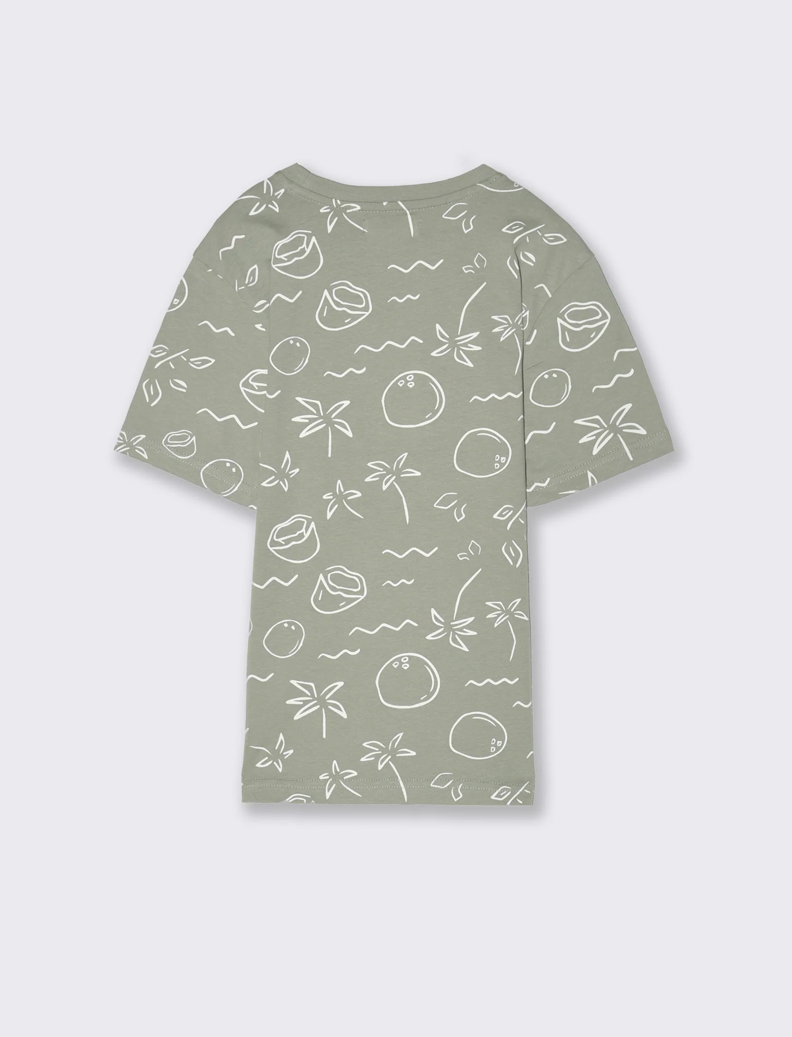 T-shirt all-over in jersey da bambino - Verde salvia - Image 2