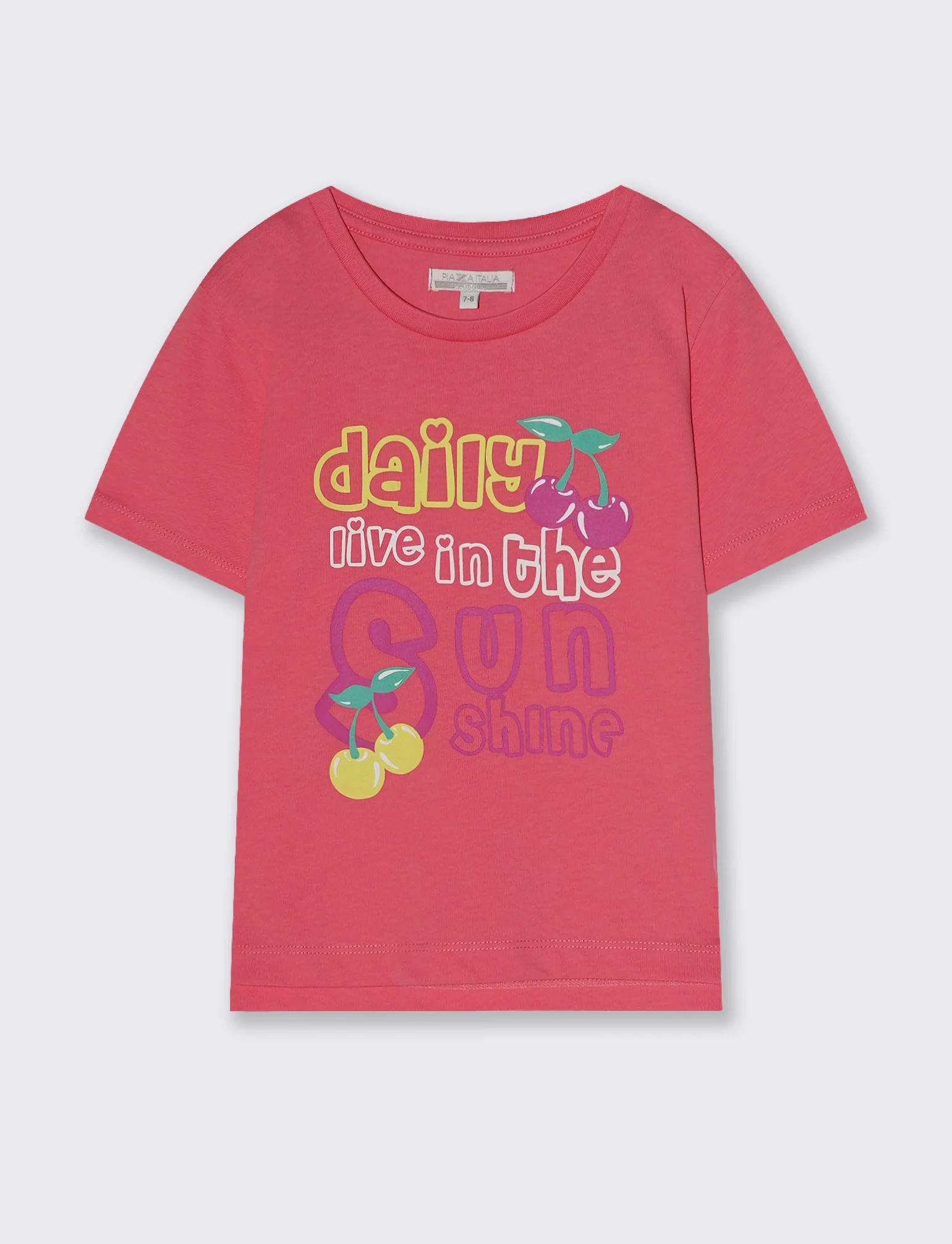T-shirt bambina con stampa e spacchetti - Rosa big bubble