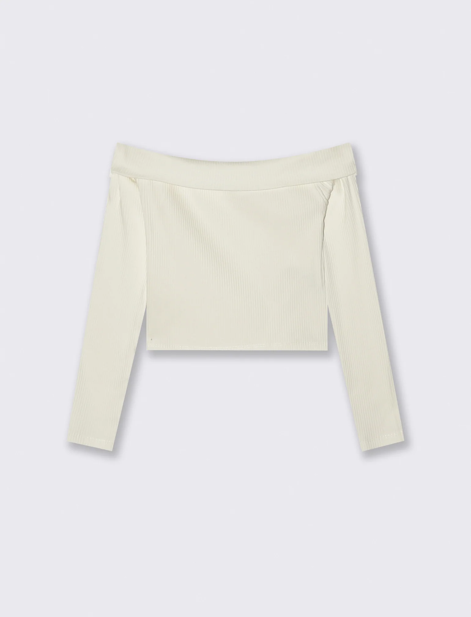T-shirt bambina manica lunga scollo barca - Bianco latte - Image 3