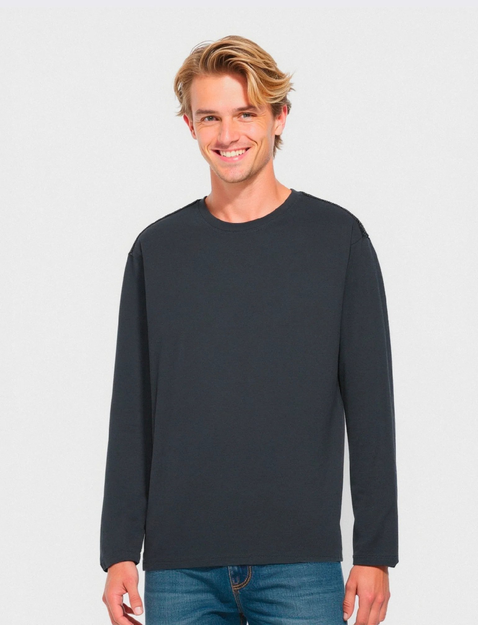 T-SHIRT BASIC A COSTE SLIM FIT - Avion