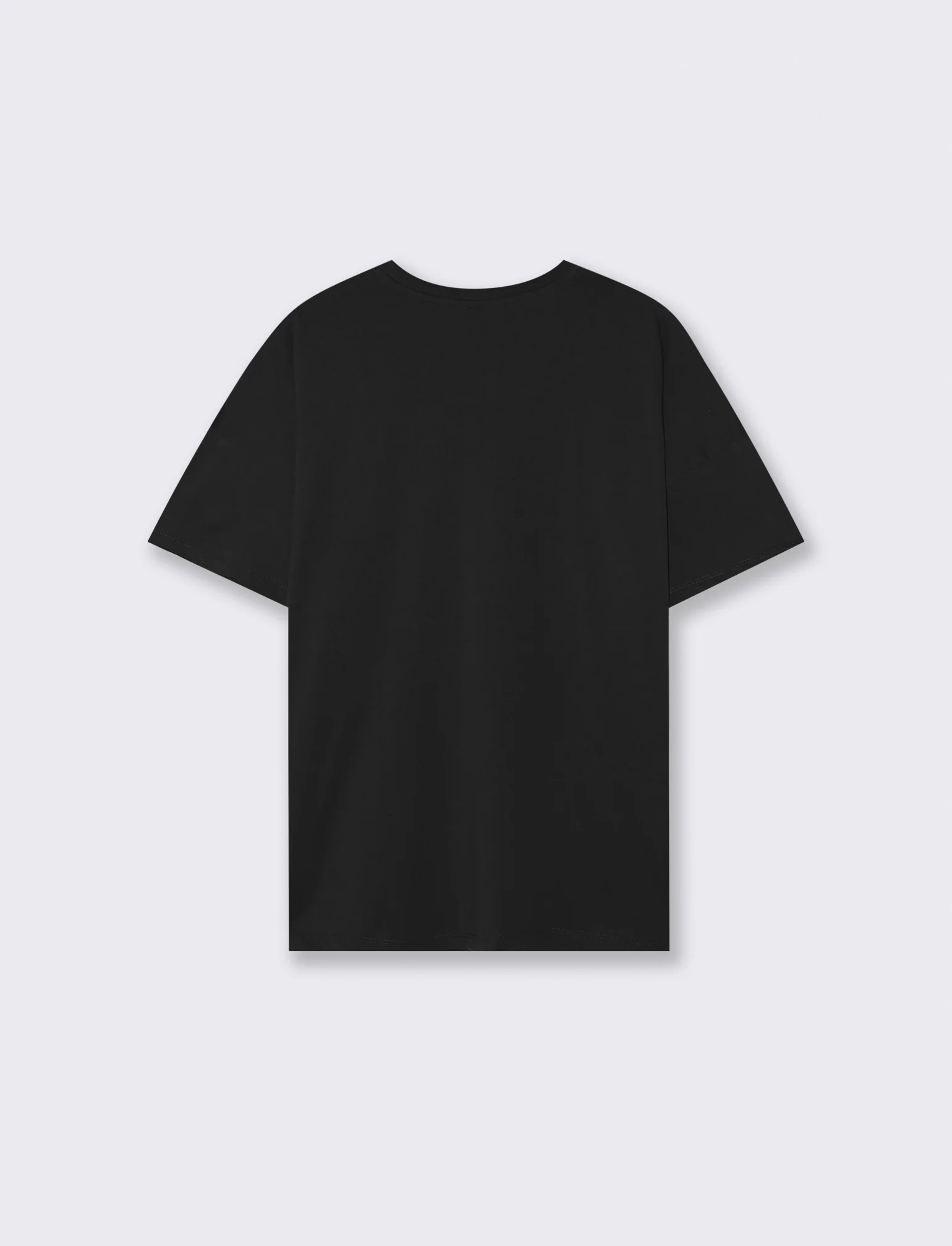 T-shirt basic con ricamo floreale tono su tono - Nero - Image 2