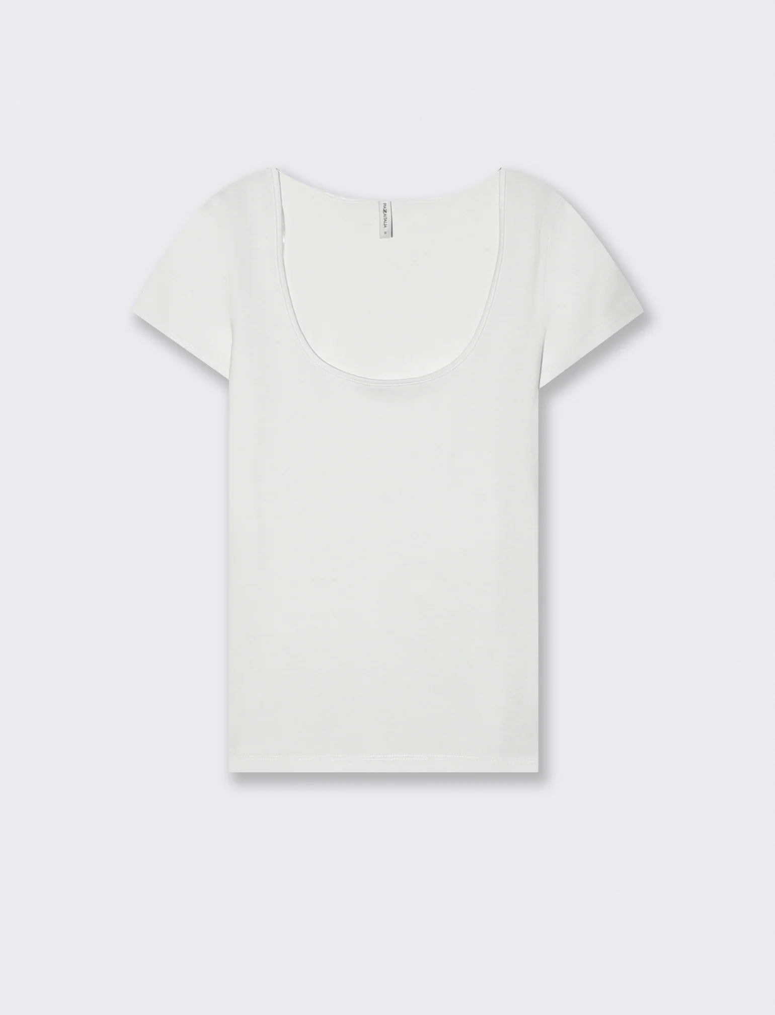 T-Shirt Basic con Scollo Quadrato - Bianco