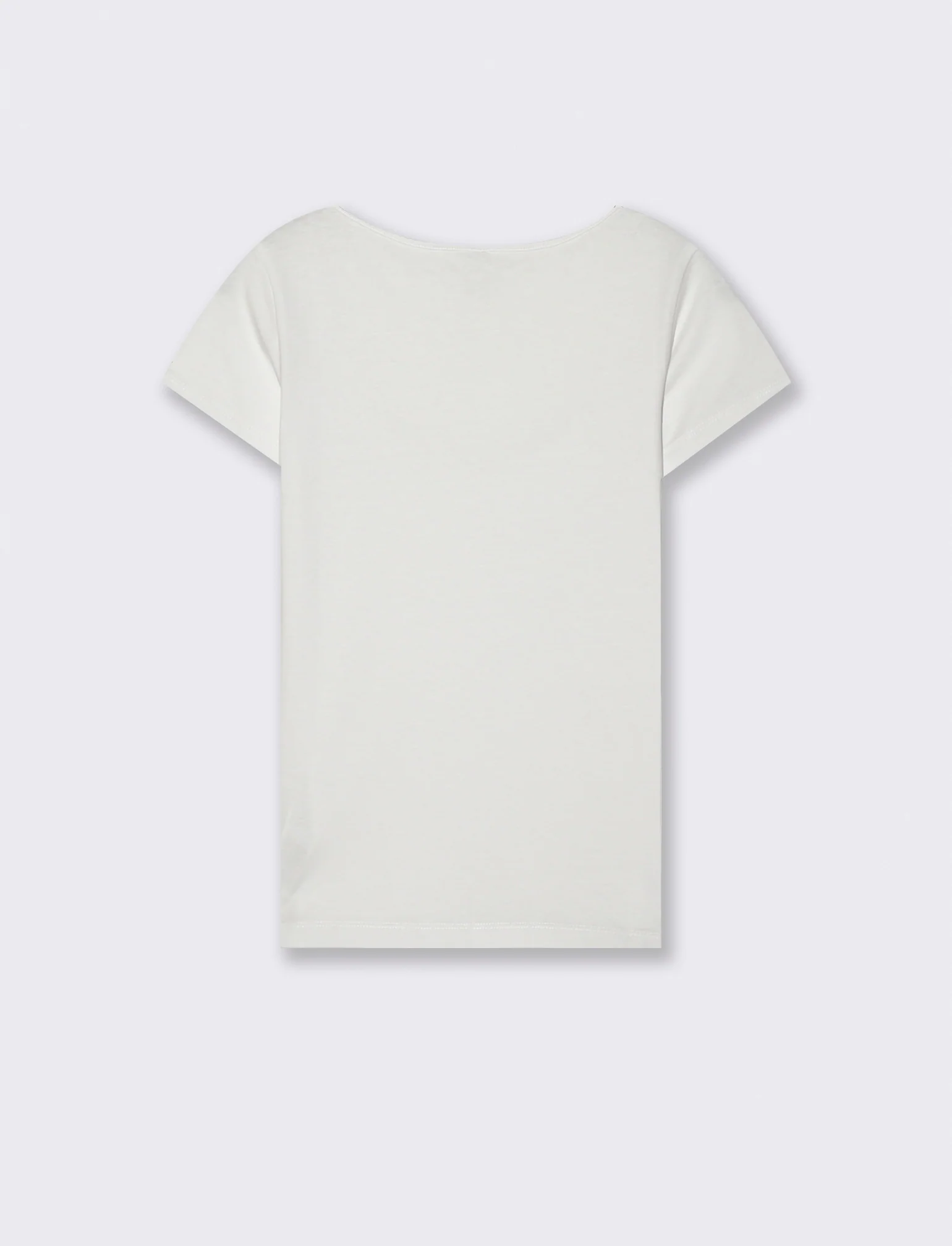 T-Shirt Basic con Scollo Quadrato - Bianco - Image 2