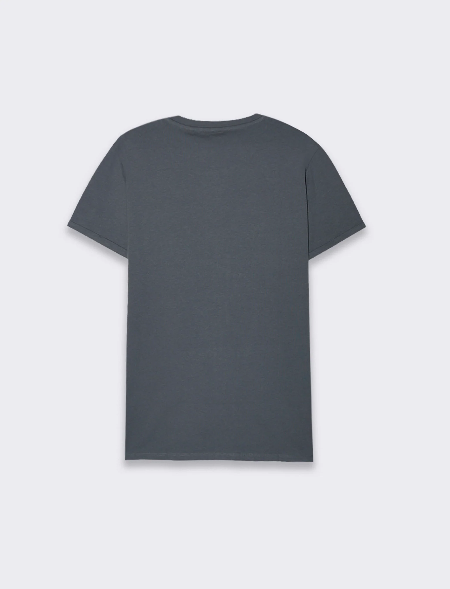 T-SHIRT BASIC CON TASCA - Grigio scuro - Image 3