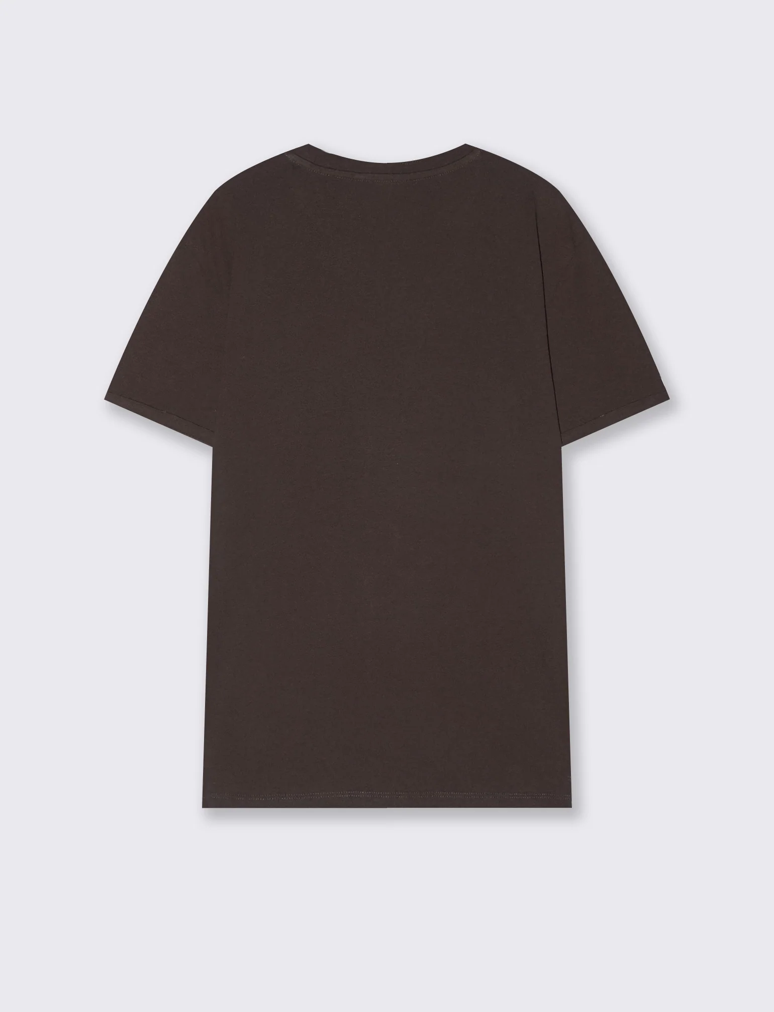 T-shirt basic girocollo con tasca - Bordeaux - Image 2