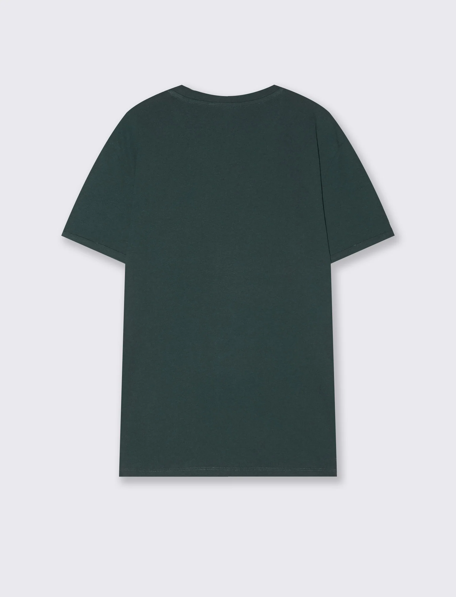 T-shirt basic girocollo con tasca - Verde scuro - Image 2