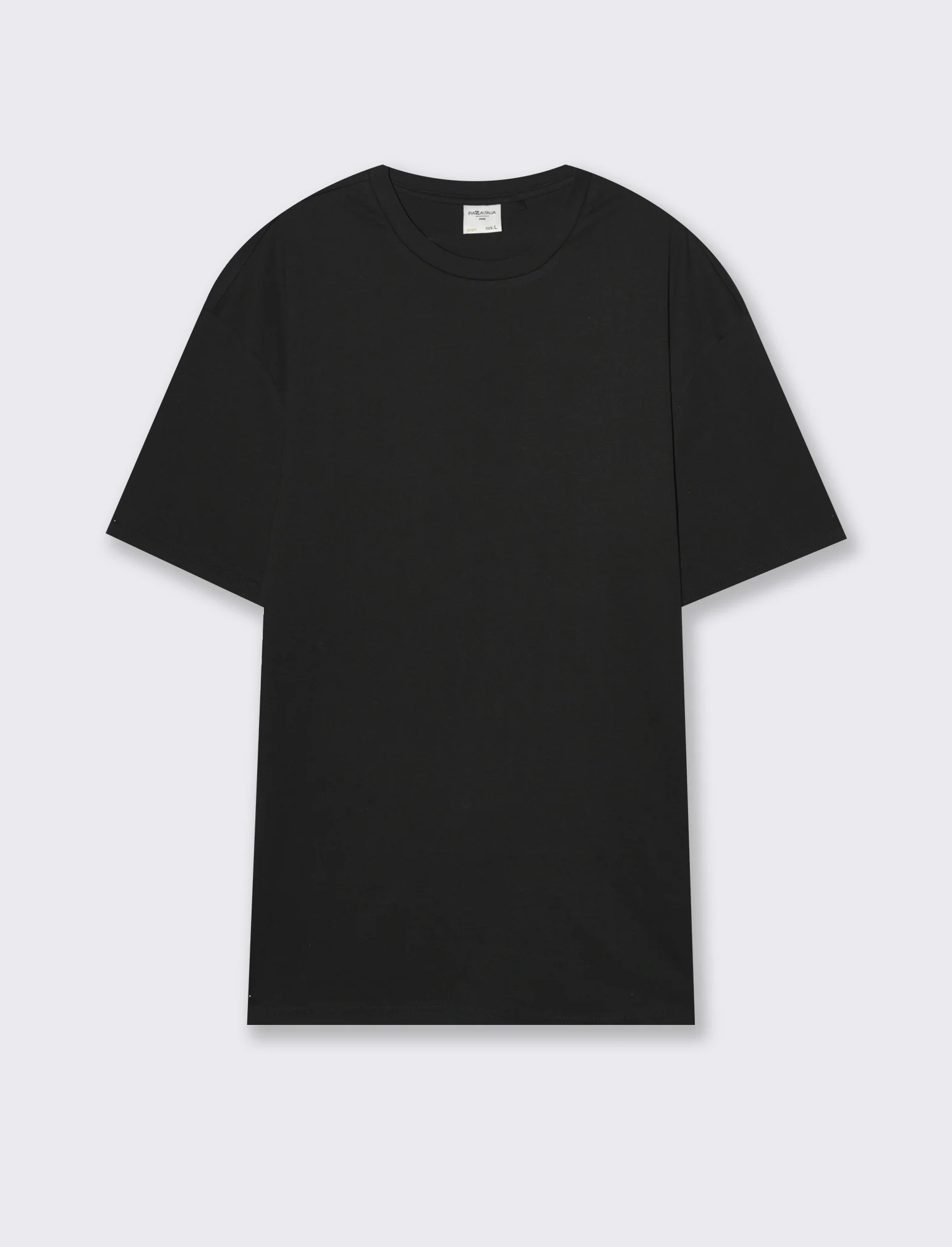 T-shirt basic in cotone boxy fit da uomo - Nero - Image 3