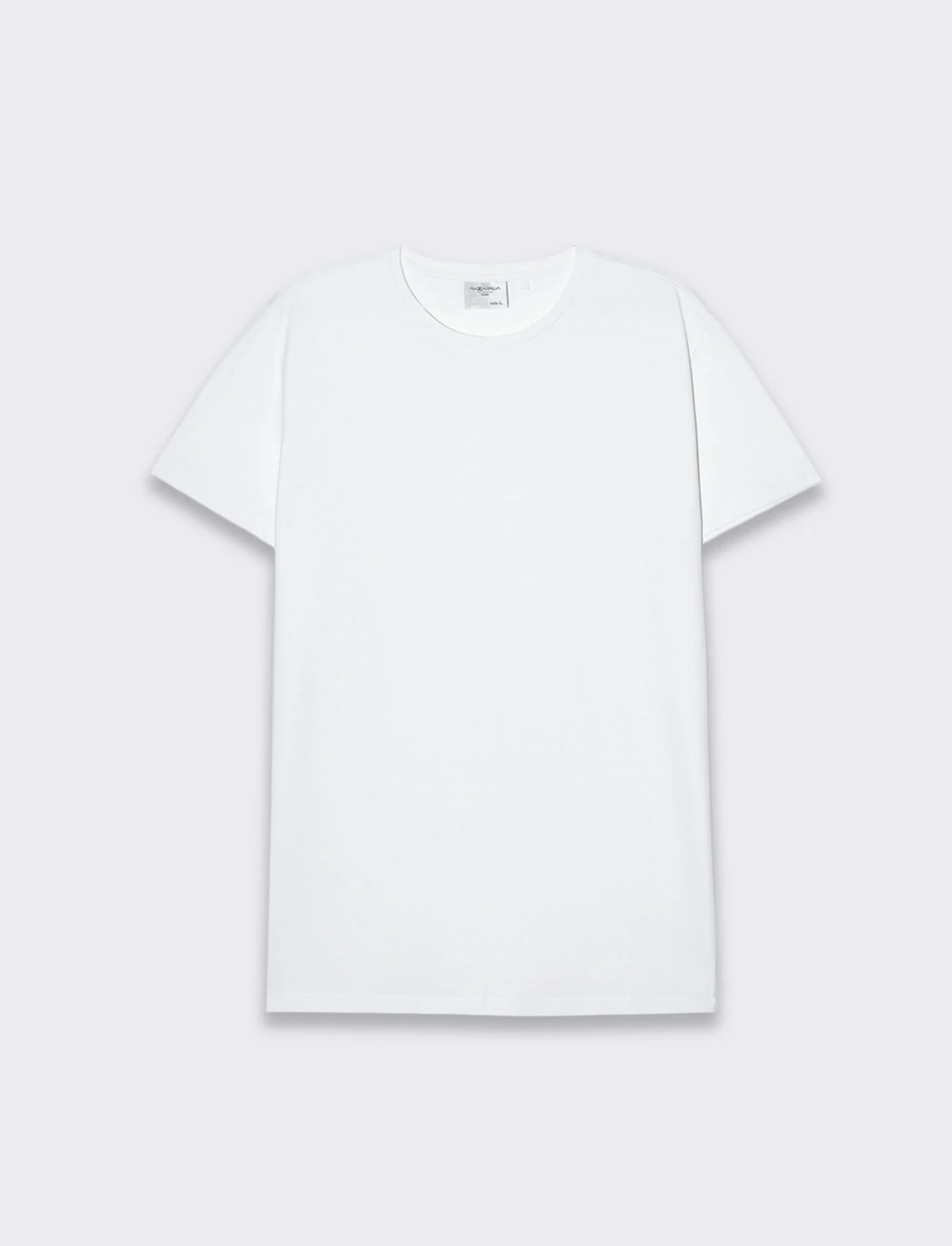 T-shirt basic in cotone elasticizzato slim fit da uomo - Bianco - Image 4