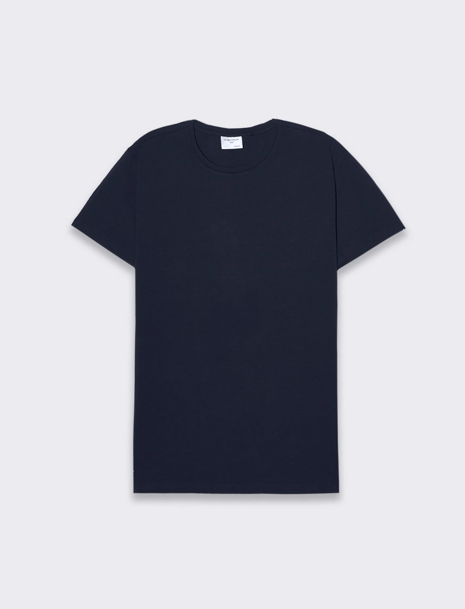 T-shirt basic in cotone elasticizzato slim fit da uomo - Blu