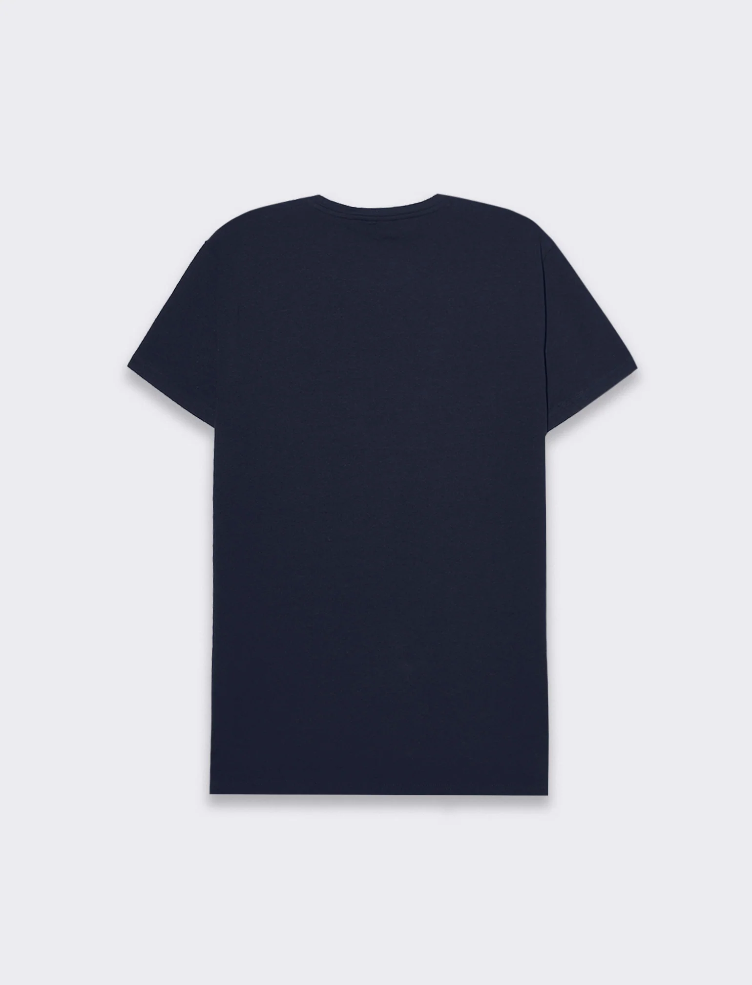 T-shirt basic in cotone elasticizzato slim fit da uomo - Blu - Image 2