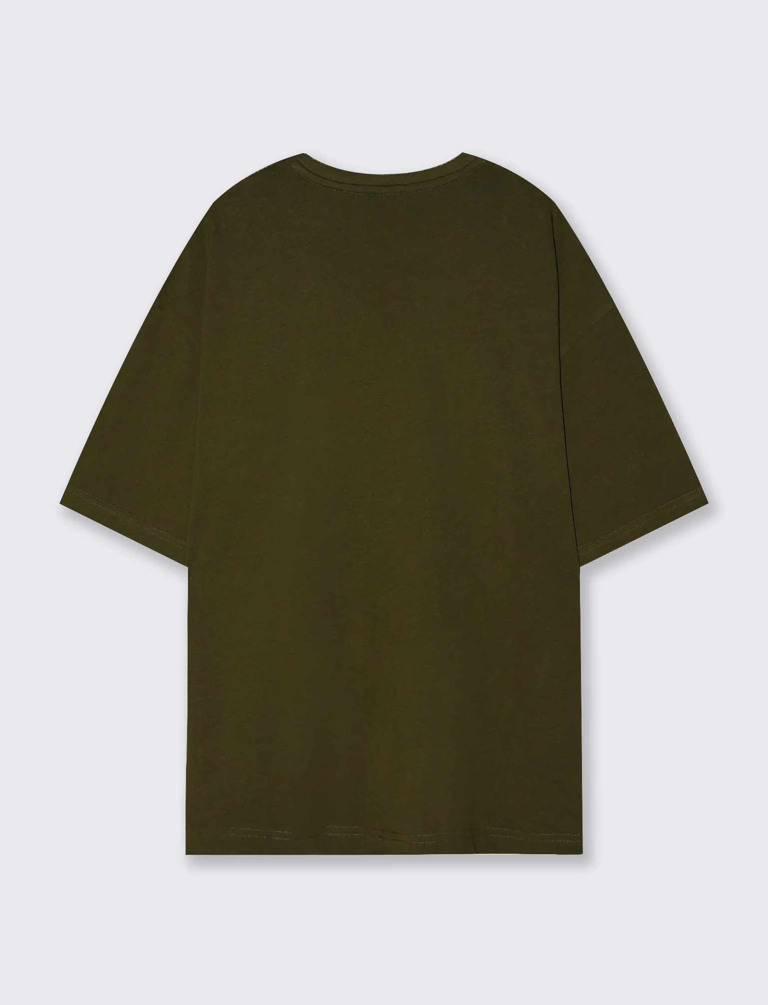 T-Shirt Basic in Cotone Manica Corta - Kaky 1 - Image 2