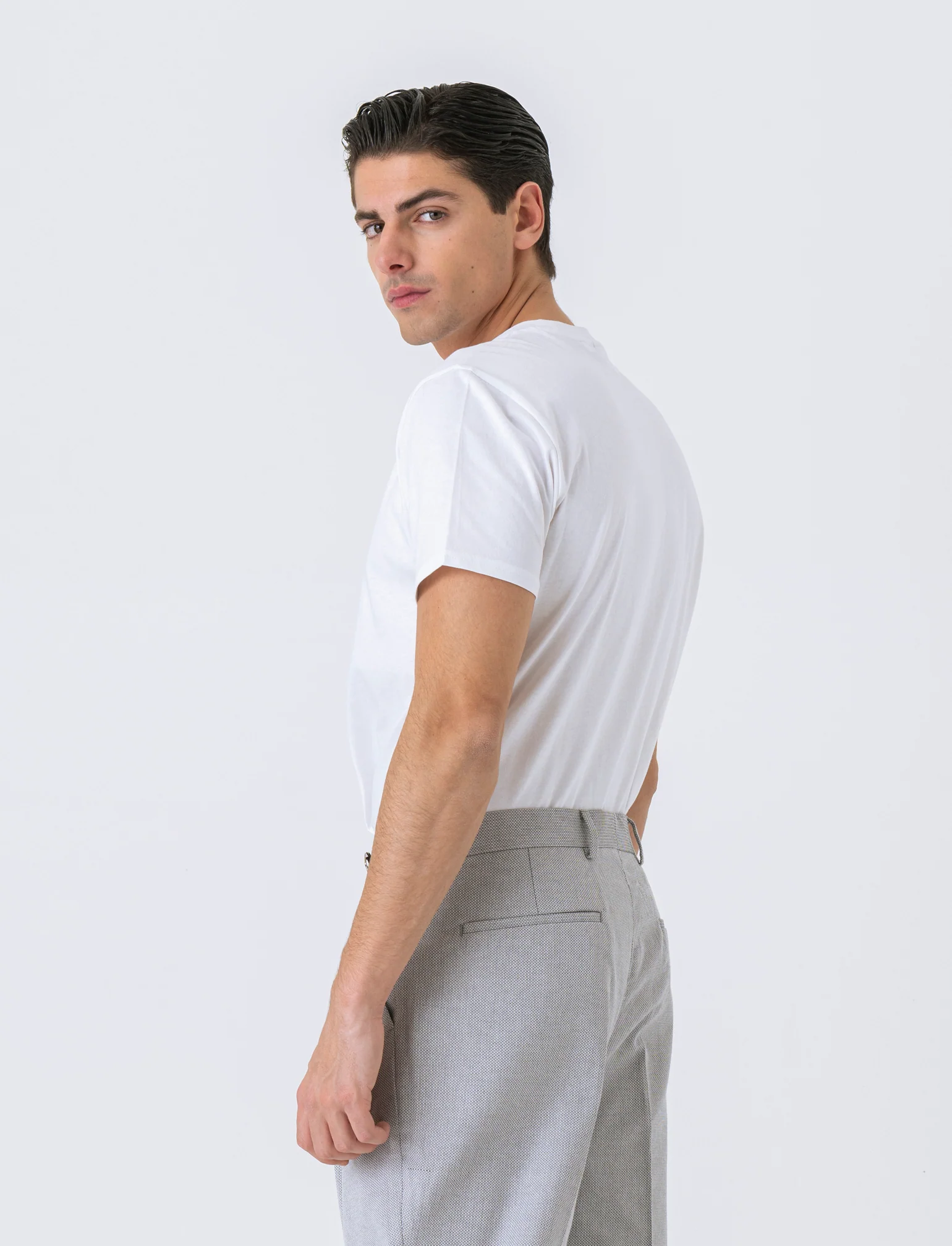 T-shirt basic in cotone premium regular fit da uomo - Bianco - Image 2