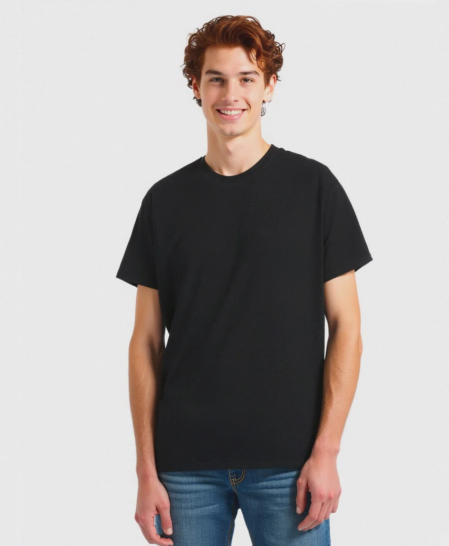 T-SHIRT BASIC IN COTONE PREMIUM REGULAR FIT - Nero